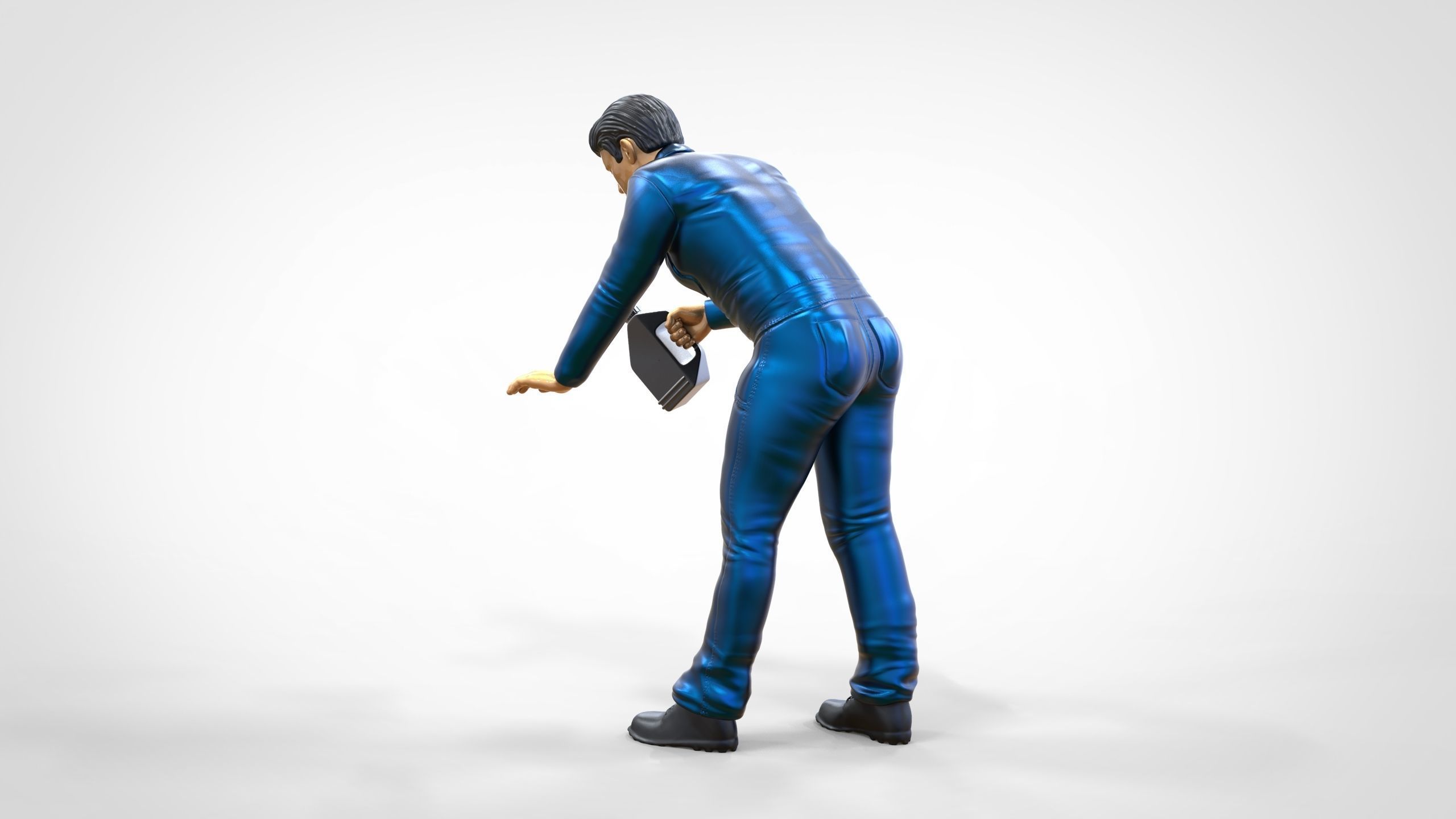N5 Mechanic bend over Pouring Oil 3D print model_1