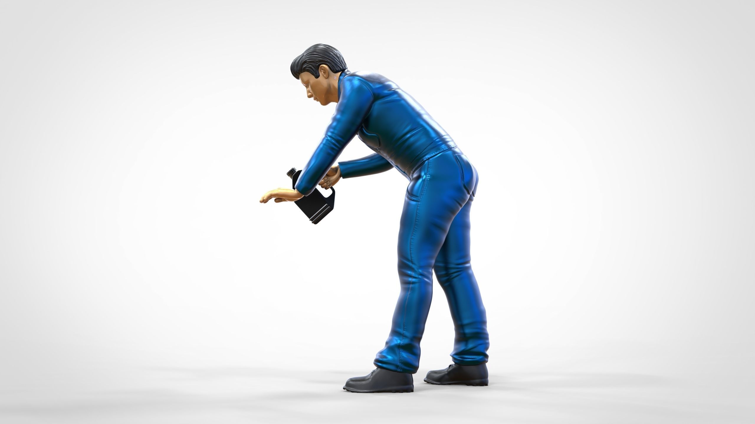 N5 Mechanic bend over Pouring Oil 3D print model_11