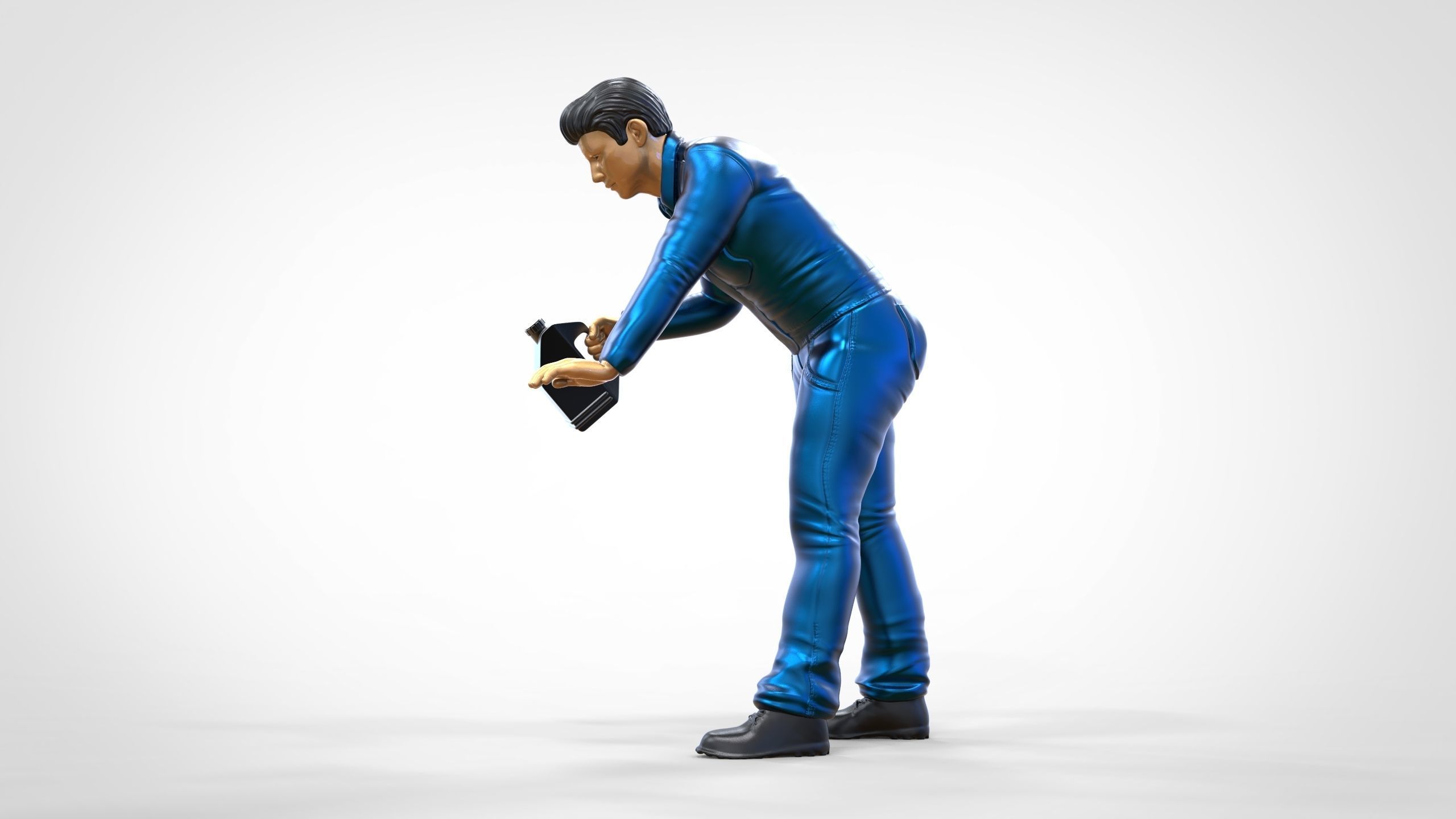N5 Mechanic bend over Pouring Oil 3D print model_12