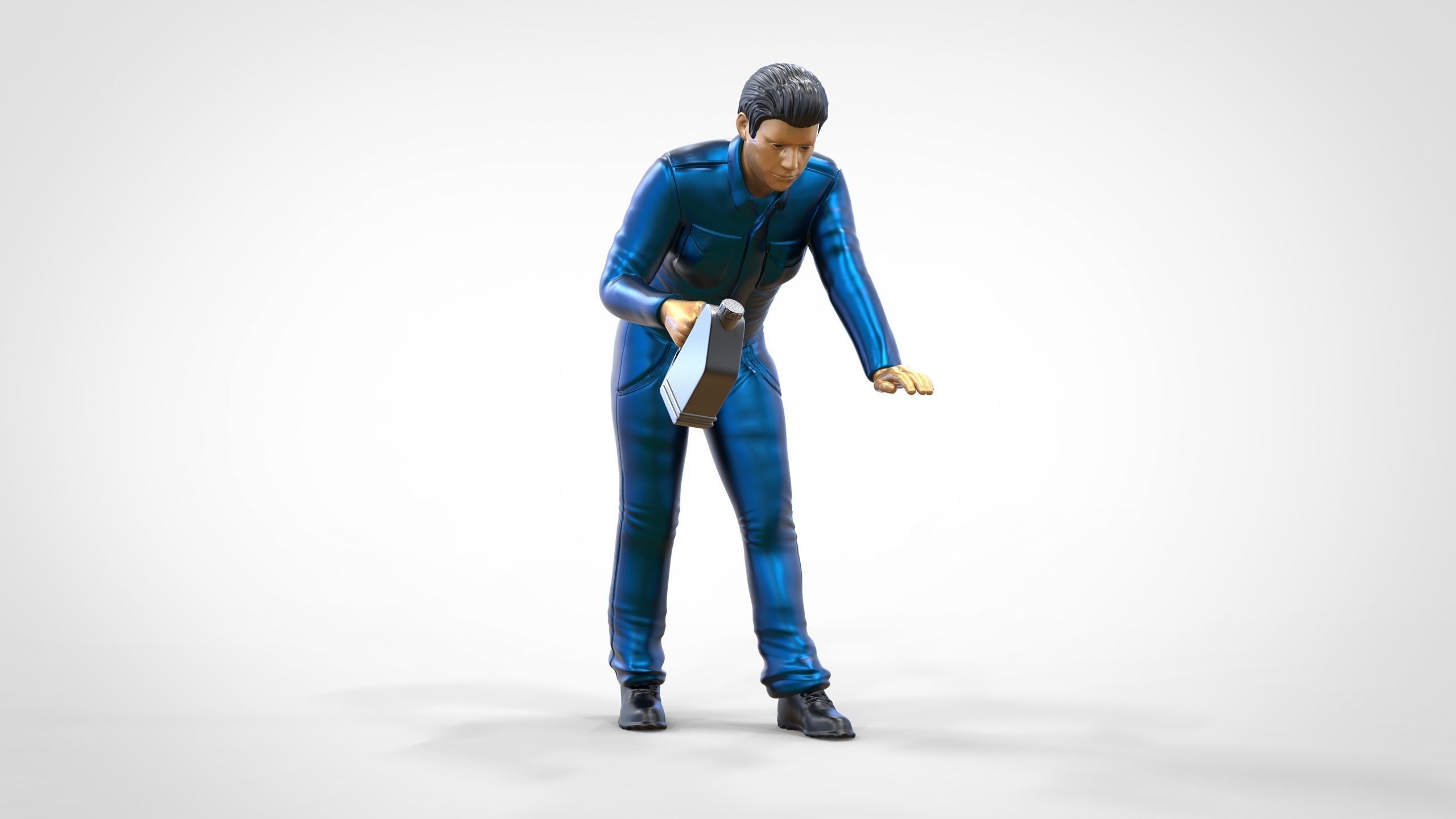 N5 Mechanic bend over Pouring Oil 3D print model_18