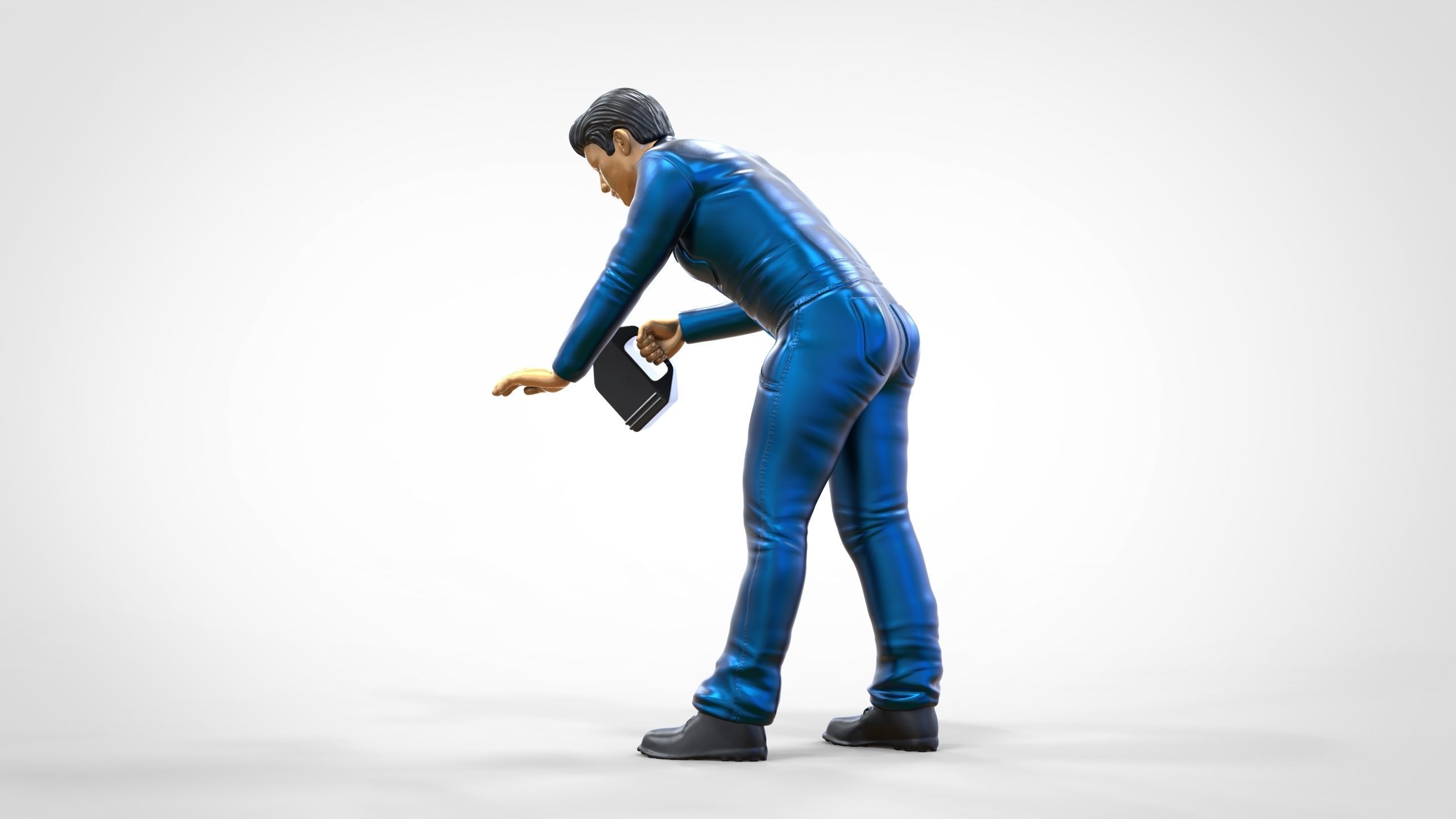 N5 Mechanic bend over Pouring Oil 3D print model_10