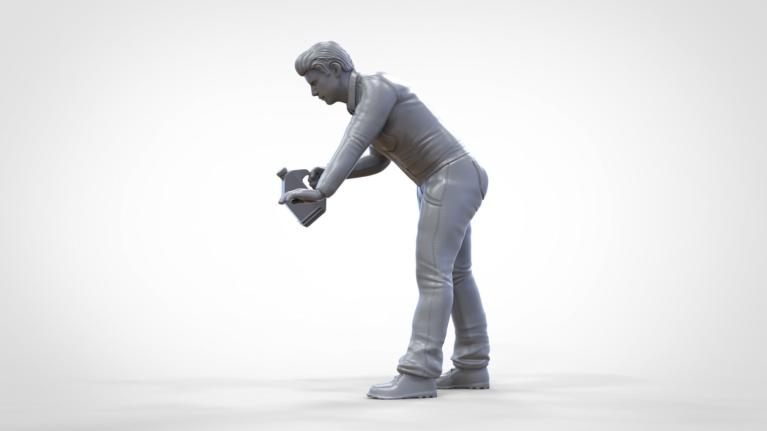 N5 Mechanic bend over Pouring Oil 3D print model_27