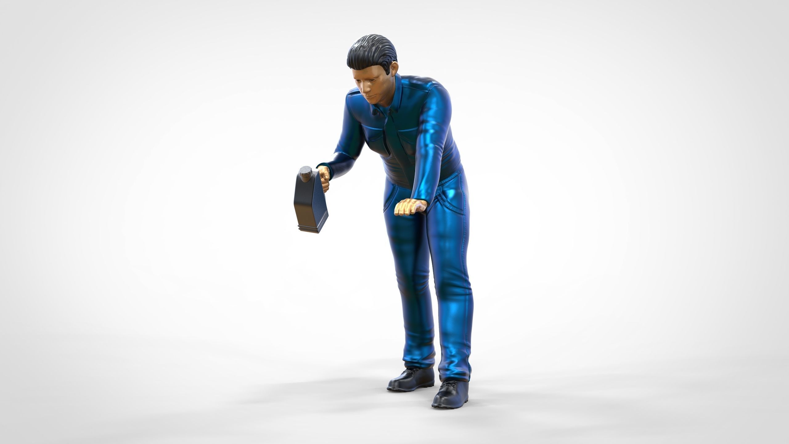 N5 Mechanic bend over Pouring Oil 3D print model_15
