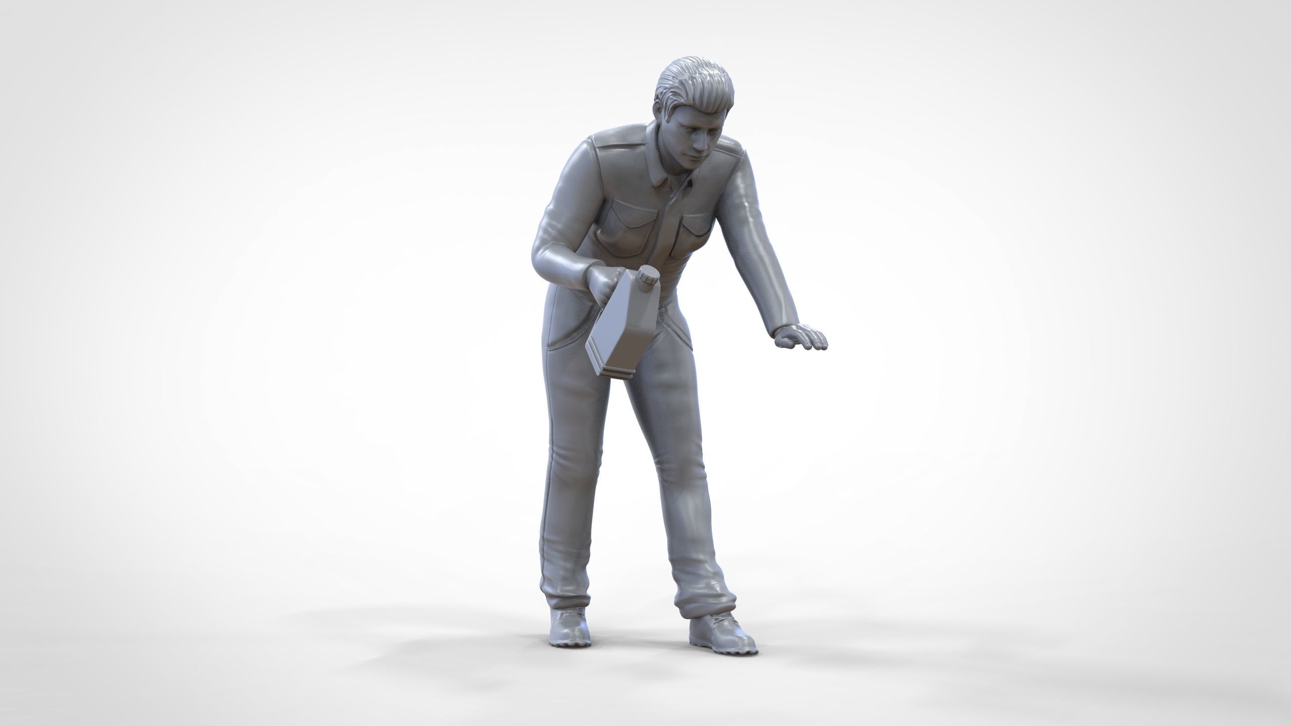 N5 Mechanic bend over Pouring Oil 3D print model_30
