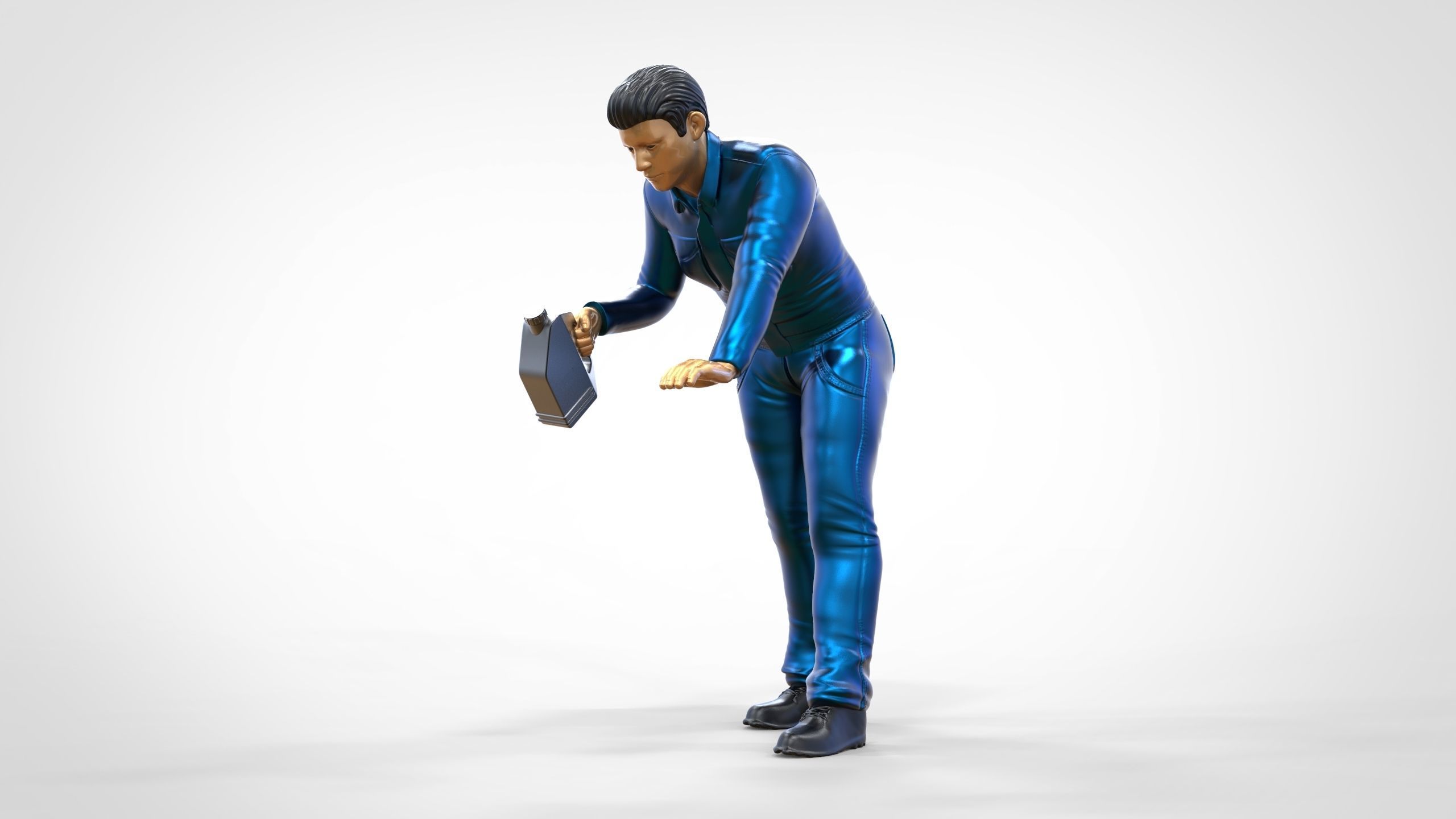 N5 Mechanic bend over Pouring Oil 3D print model_14