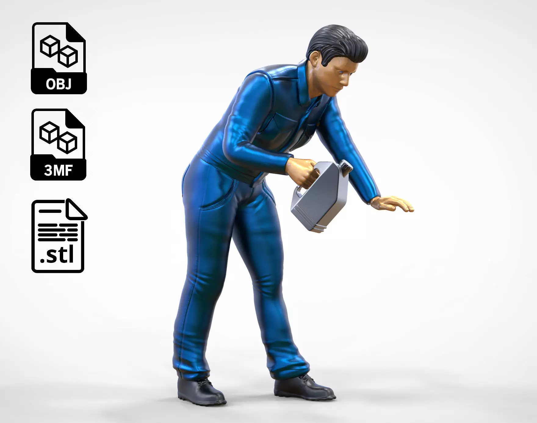 N5 Mechanic bend over Pouring Oil 3D print model_0