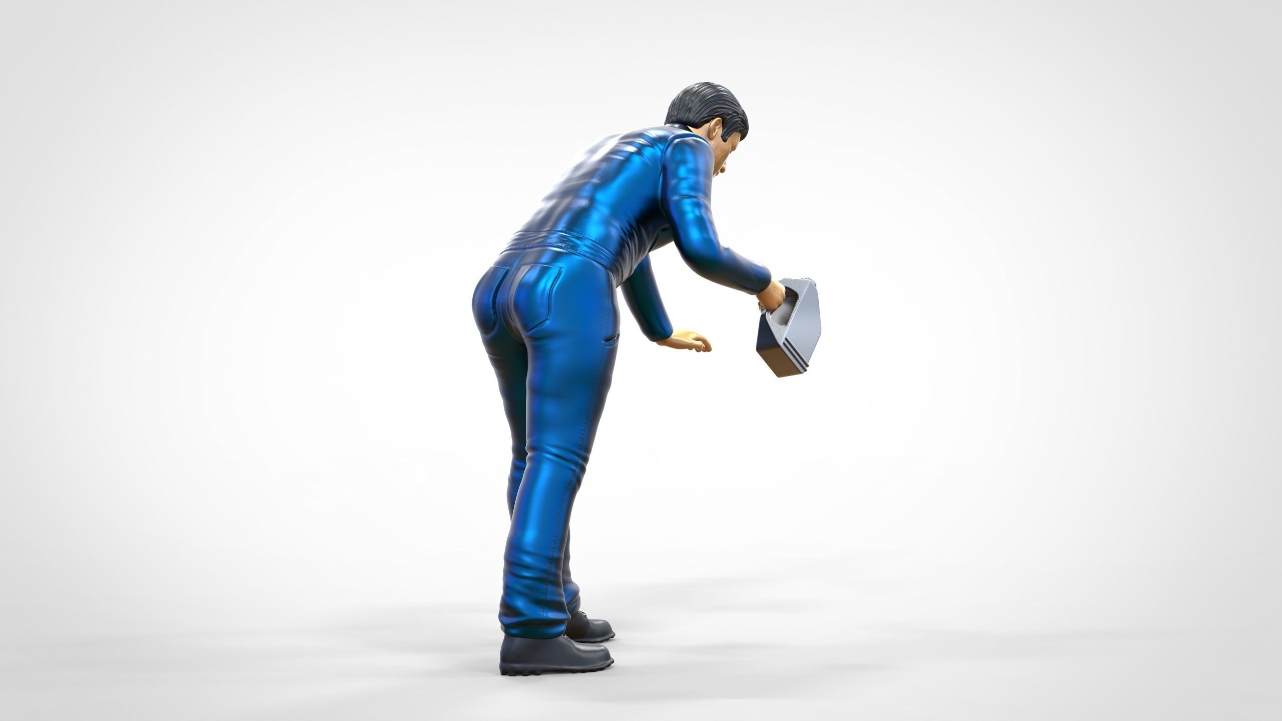 N5 Mechanic bend over Pouring Oil 3D print model_4