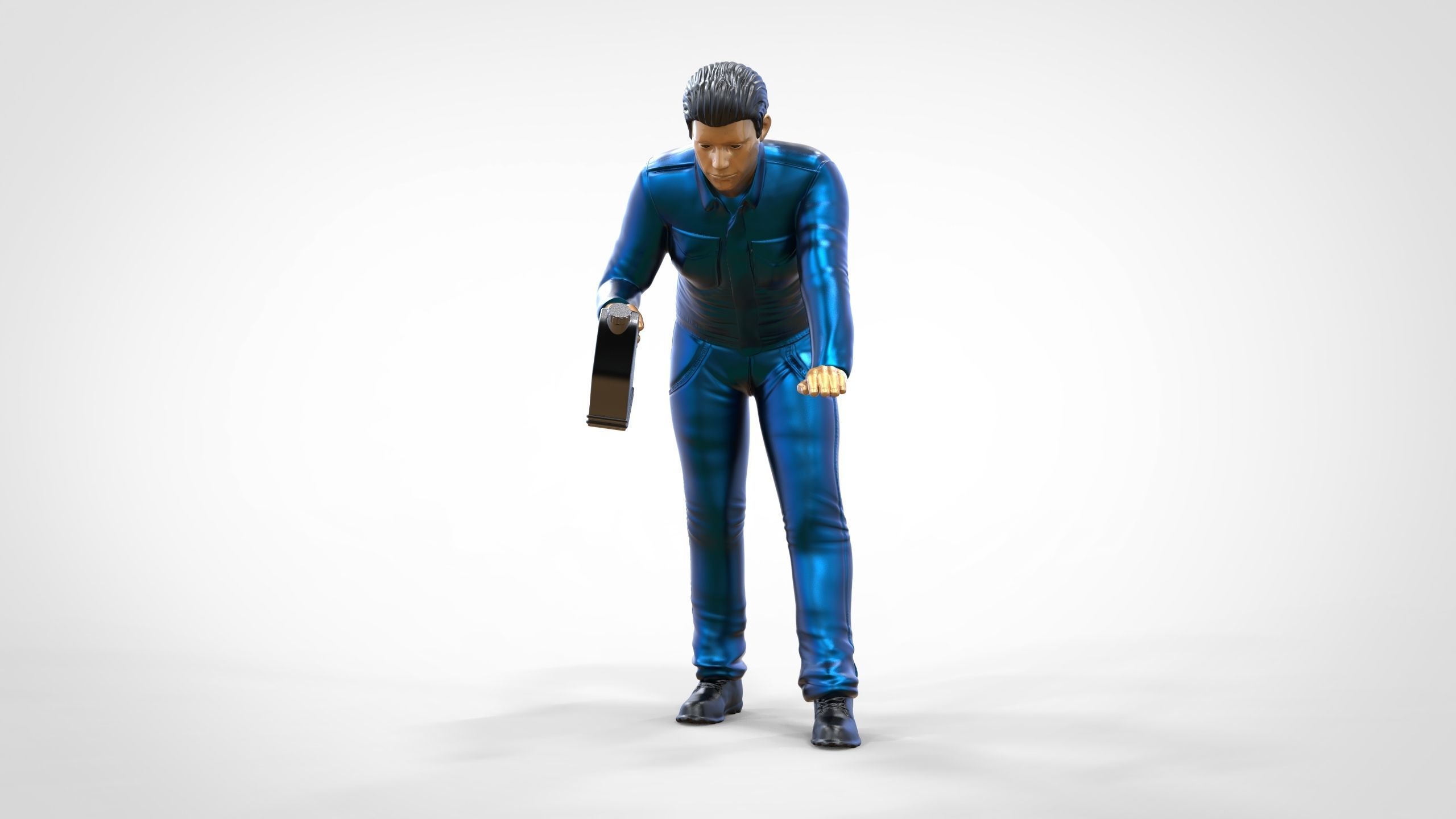 N5 Mechanic bend over Pouring Oil 3D print model_16