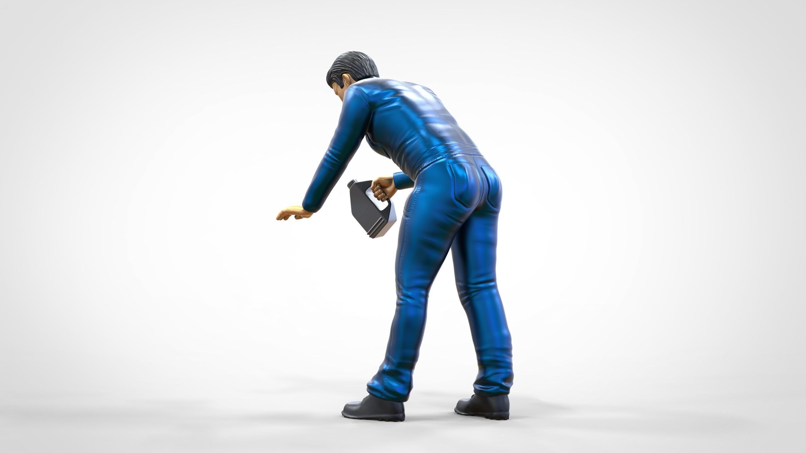 N5 Mechanic bend over Pouring Oil 3D print model_9