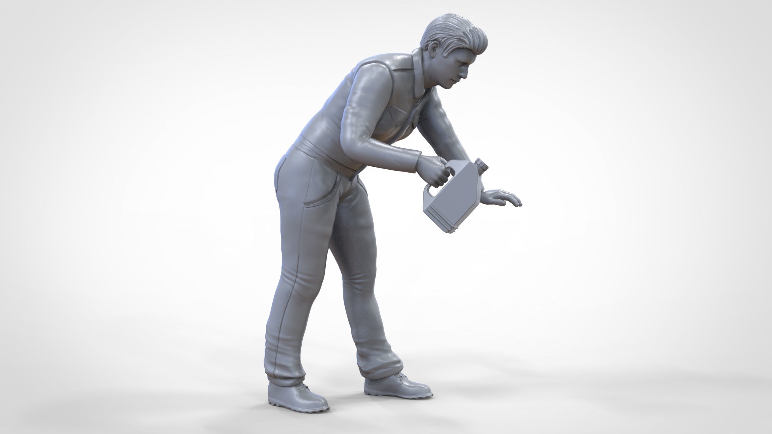 N5 Mechanic bend over Pouring Oil 3D print model_21