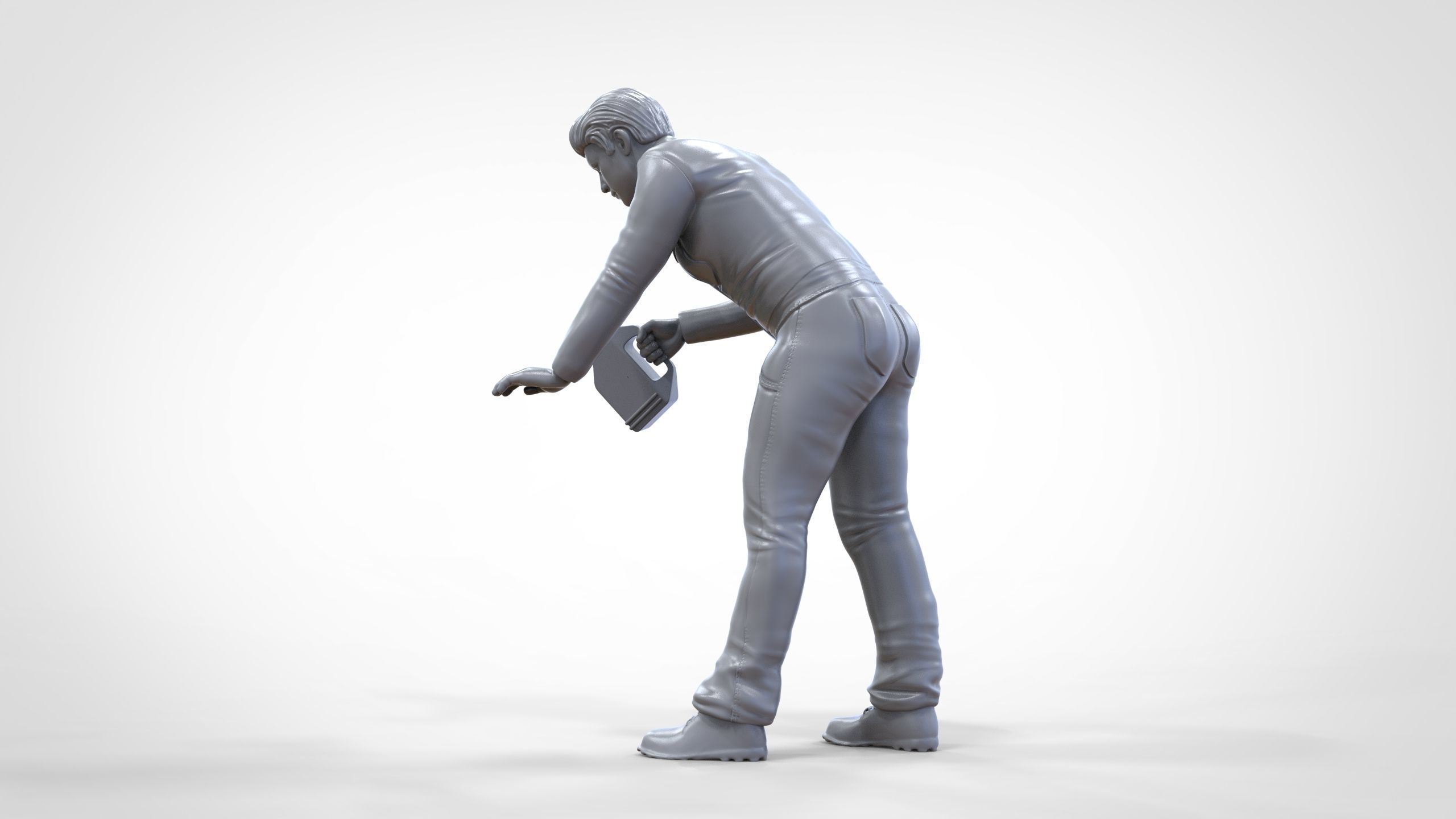 N5 Mechanic bend over Pouring Oil 3D print model_25