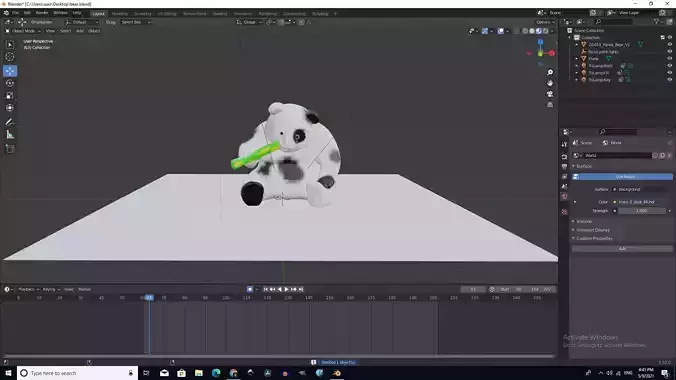 A panda computer screen showing cow