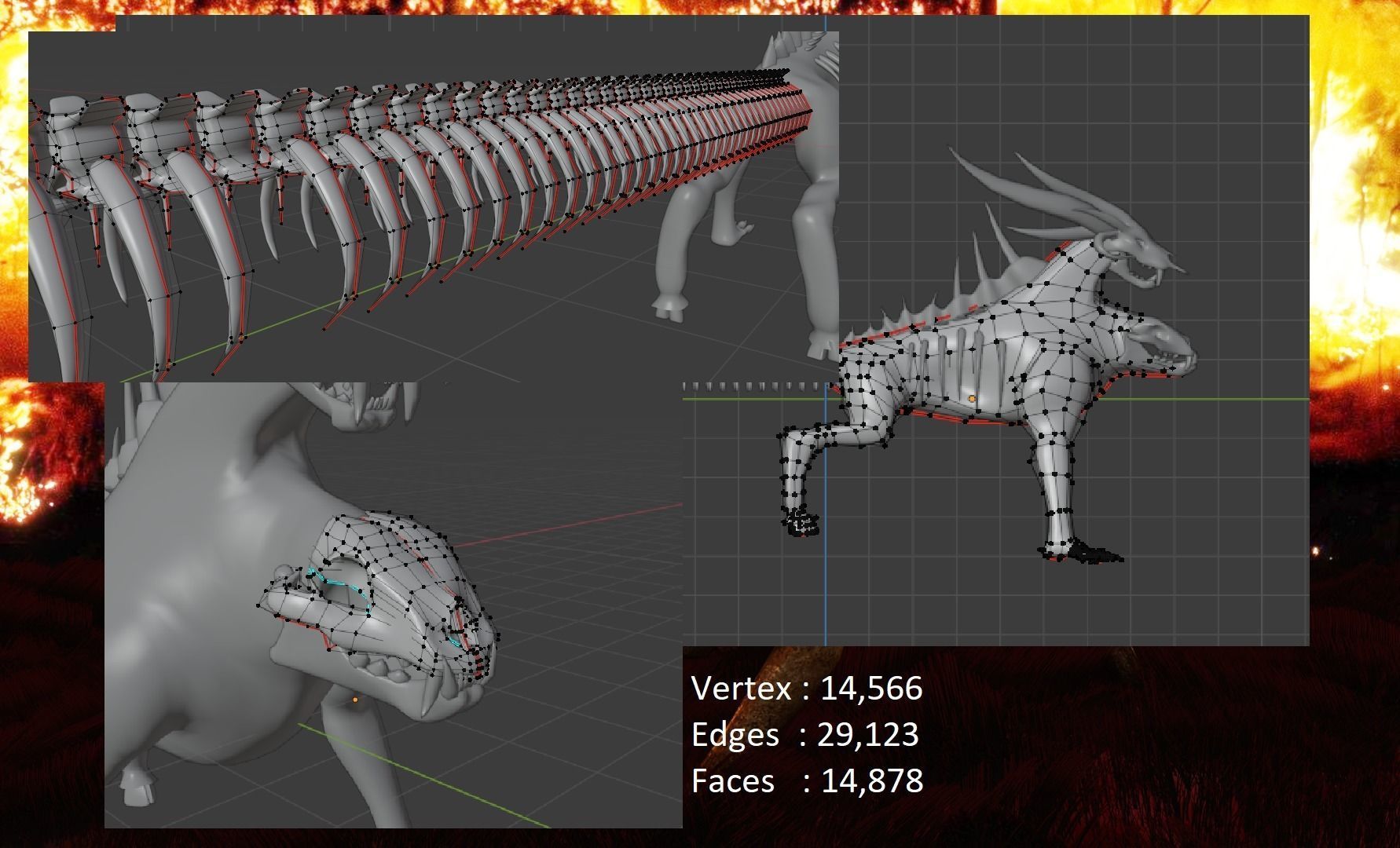 UNDEAD CHIMERA Low-poly 3D model_9