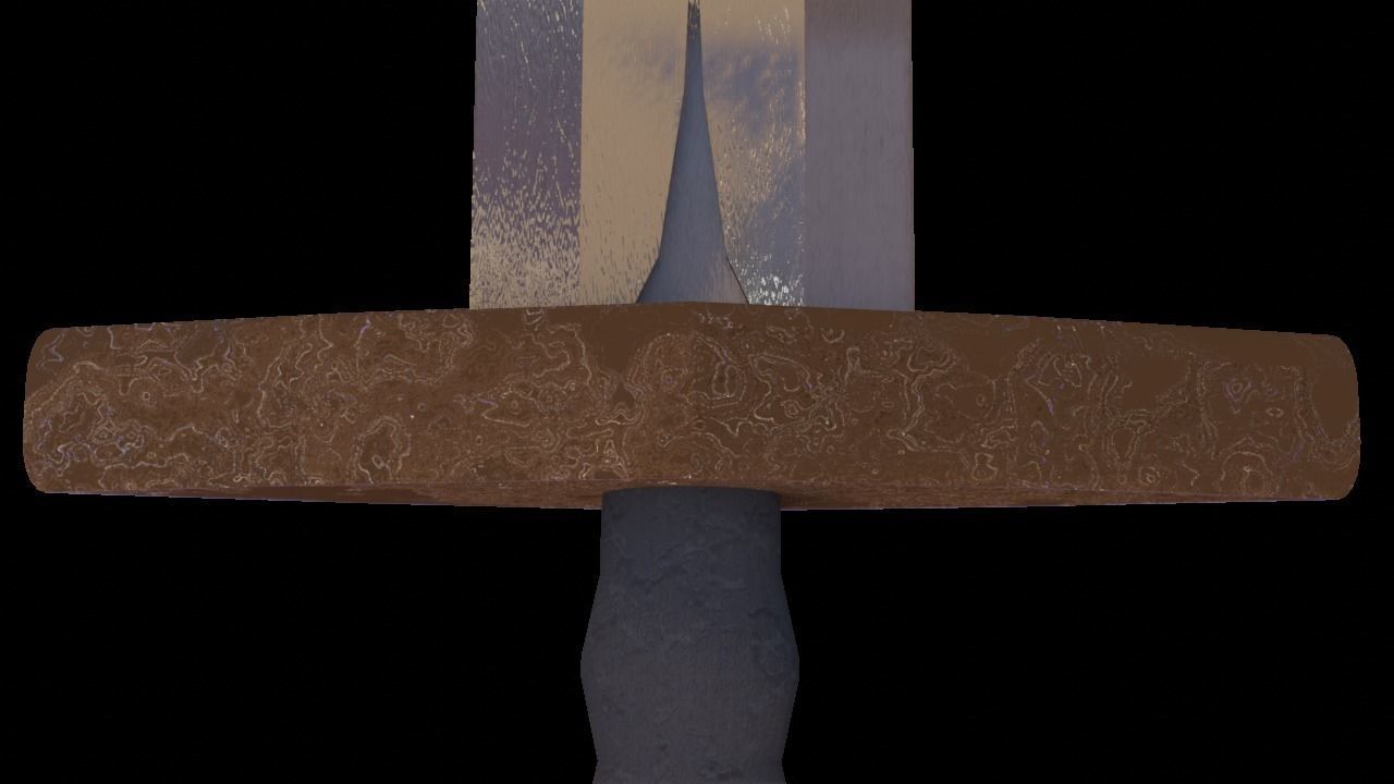 PBR Beginner Elf Sword MS Low-poly 3D model_4