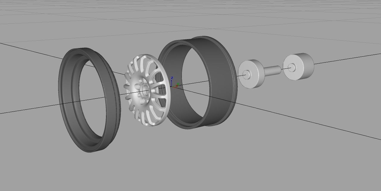 1-24 SCALE SPRINT HART RIM  16 INCH  3D print model_3