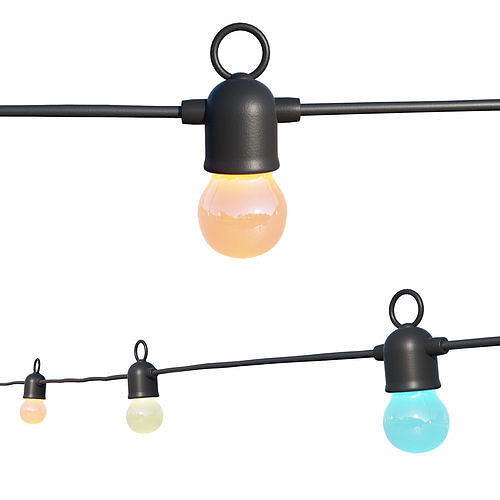 String Lights Variable Color Lamps 3D model | CGTrader