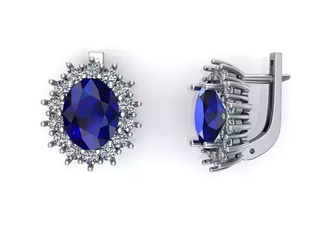Sapphire oval Diana earrings