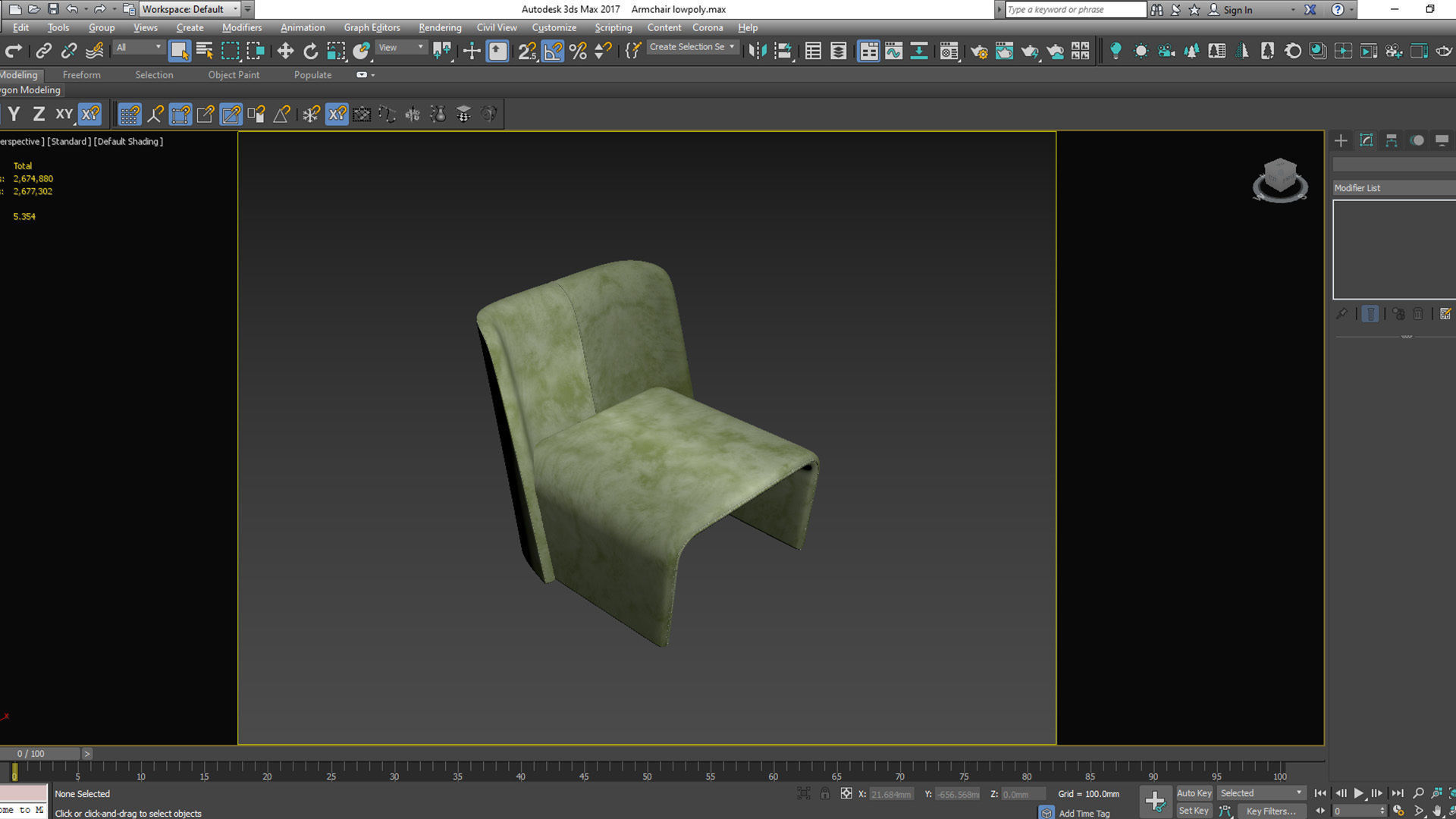 Armchair lounge chair leather Low-poly 3D model_7