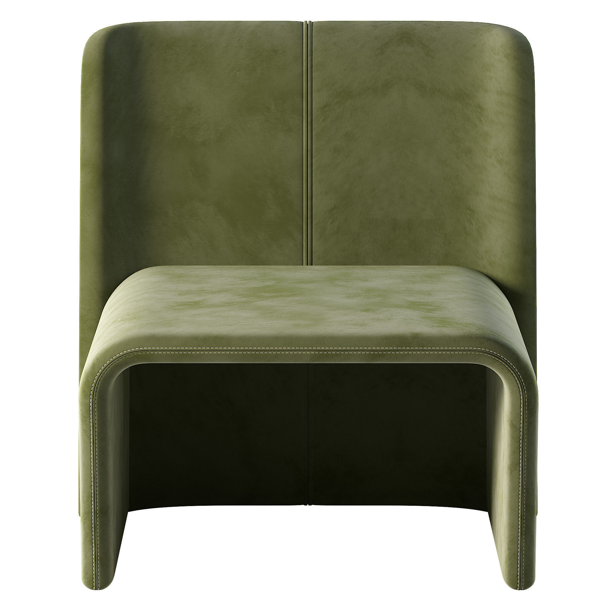 Armchair lounge chair leather Low-poly 3D model_1