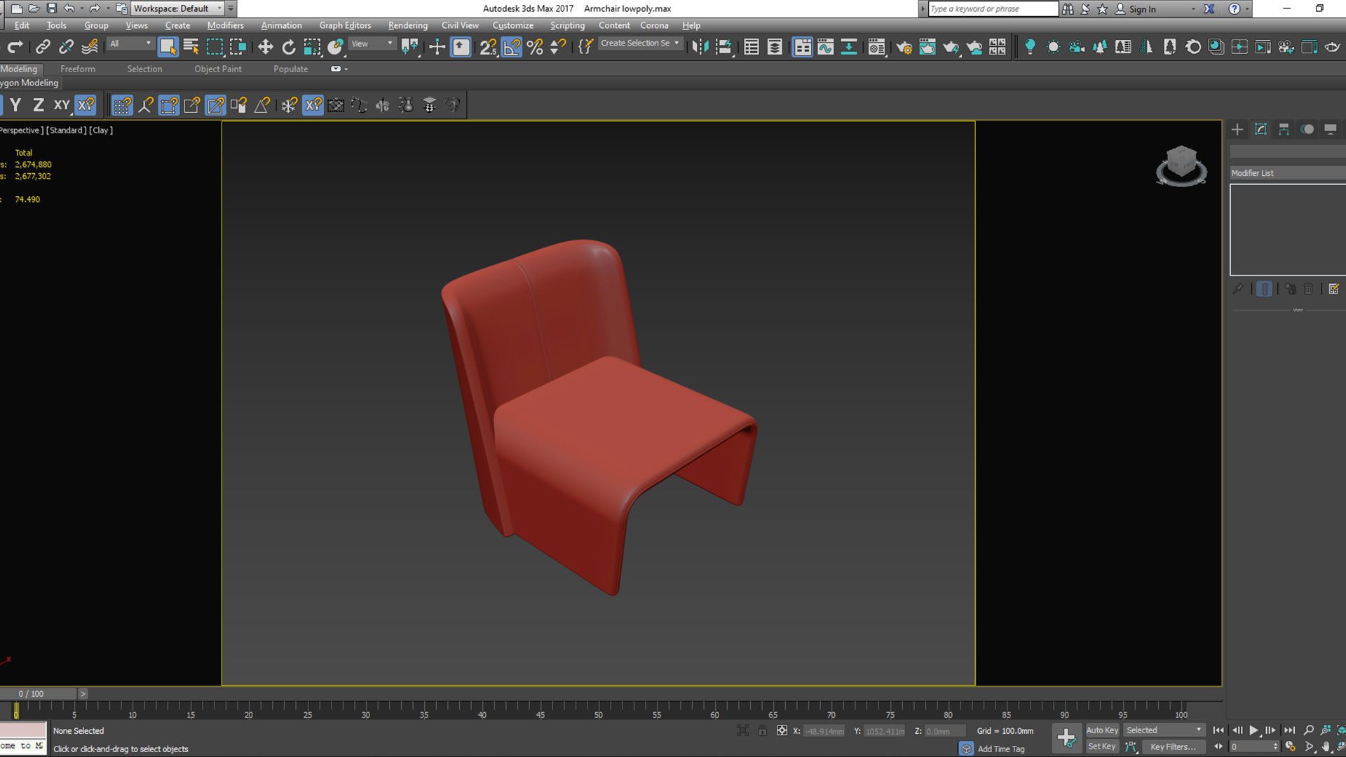 Armchair lounge chair leather Low-poly 3D model_9