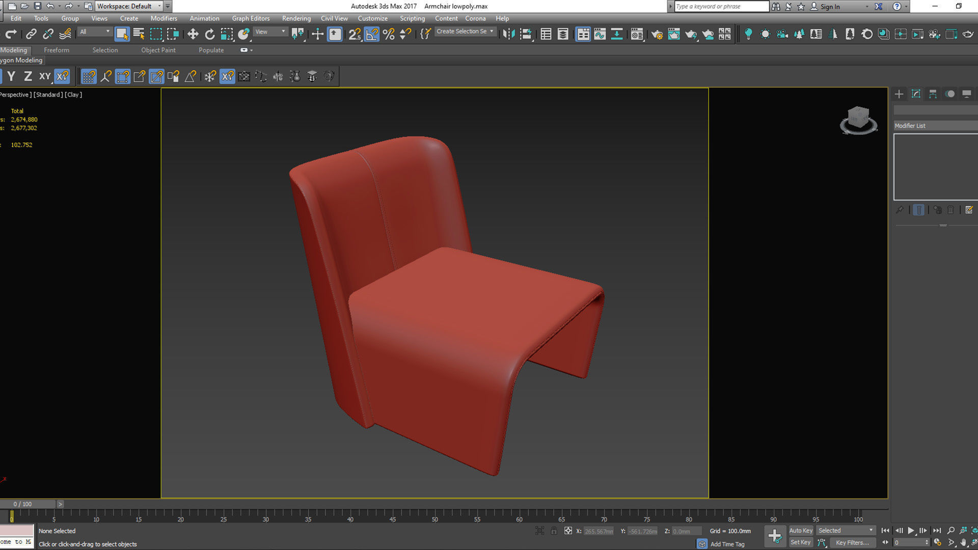 Armchair lounge chair leather Low-poly 3D model_12