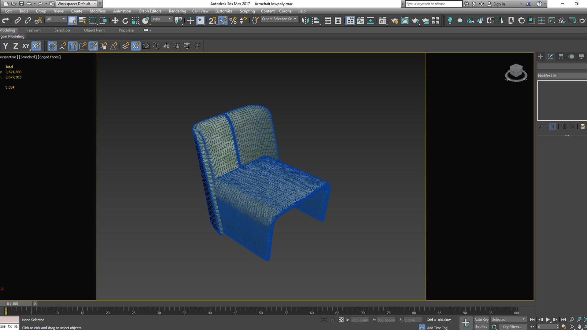 Armchair lounge chair leather Low-poly 3D model_8