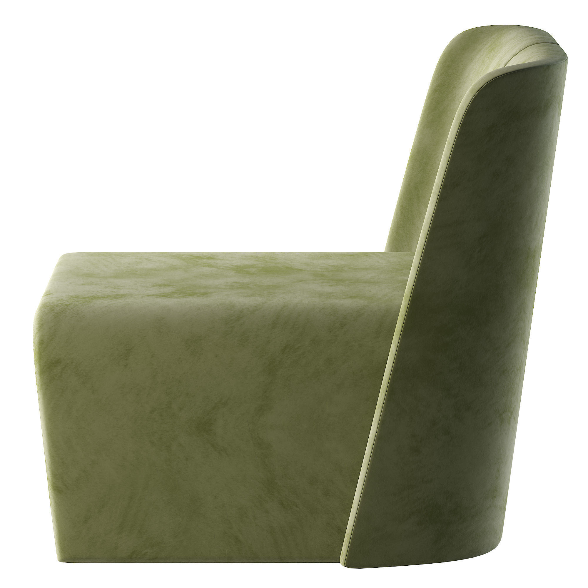 Armchair lounge chair leather Low-poly 3D model_3