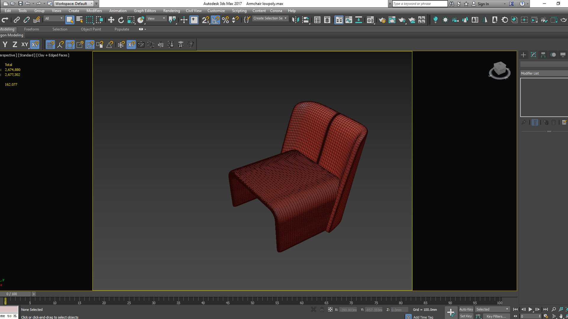 Armchair lounge chair leather Low-poly 3D model_10