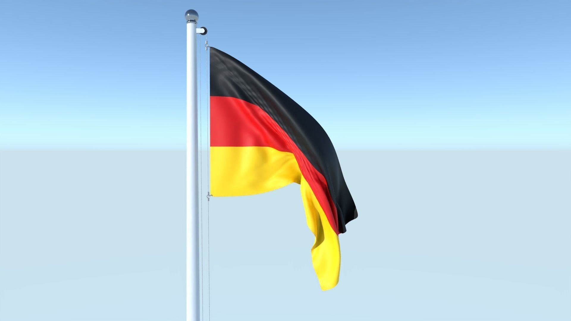 Animated Flag of Germany Low-poly 3D model_3