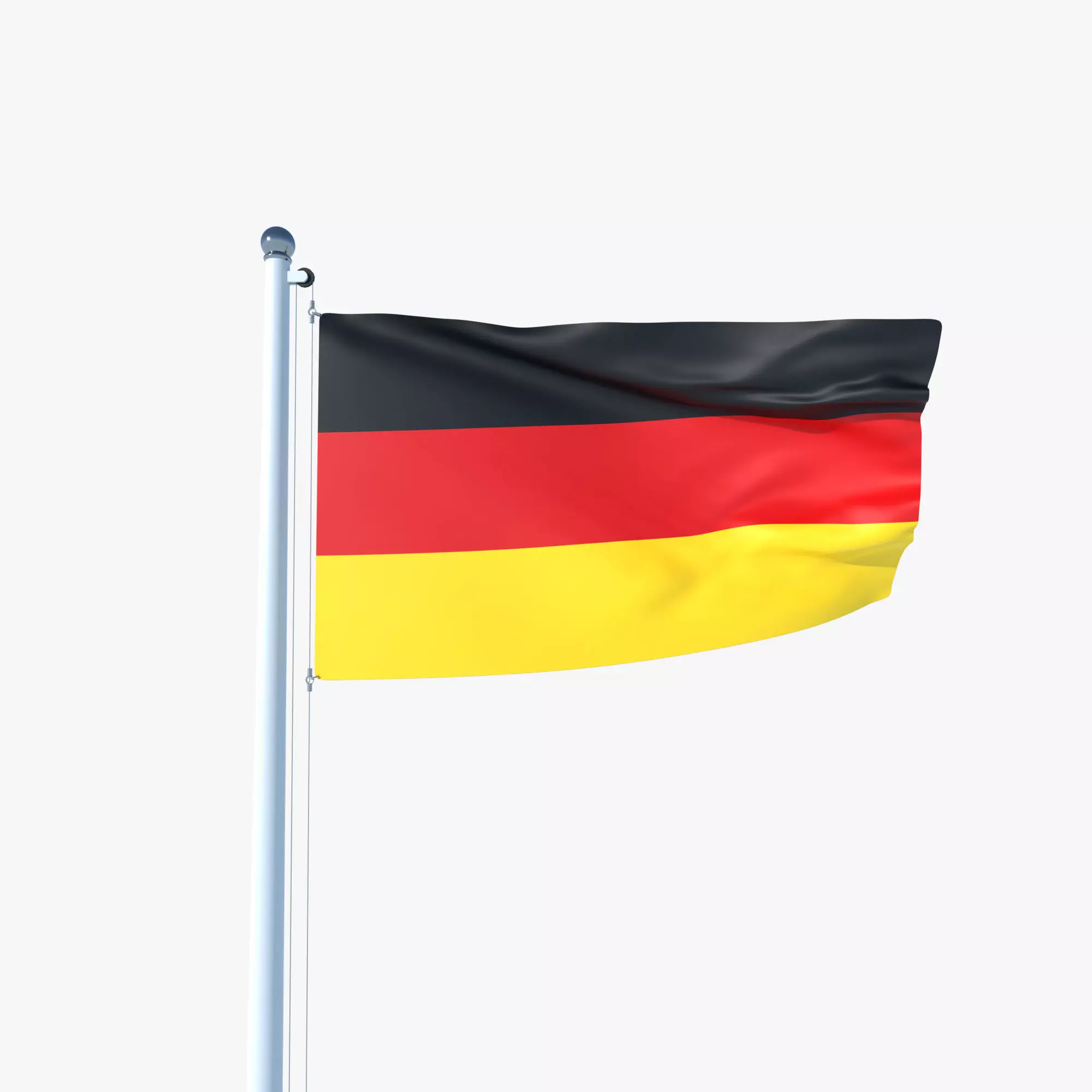 Animated Flag of Germany Low-poly 3D model_0