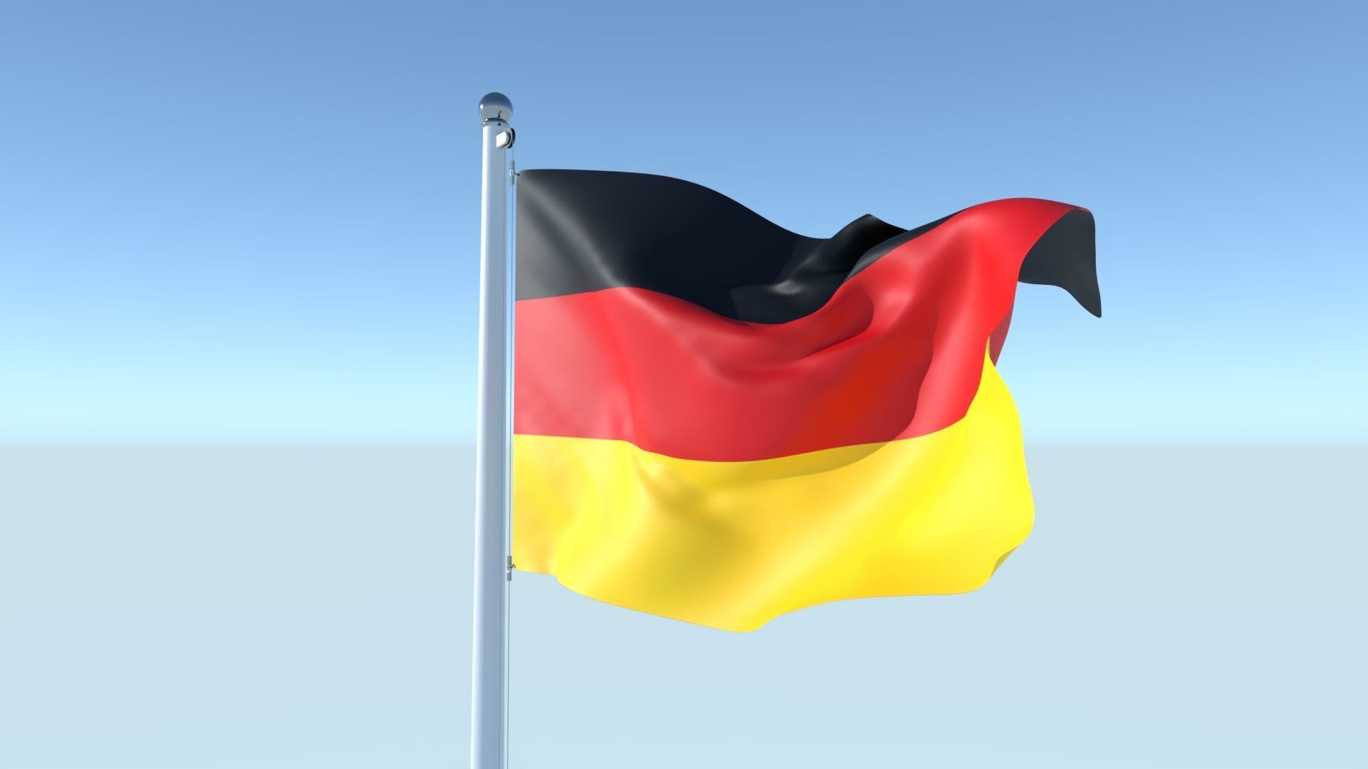 Animated Flag of Germany Low-poly 3D model_6