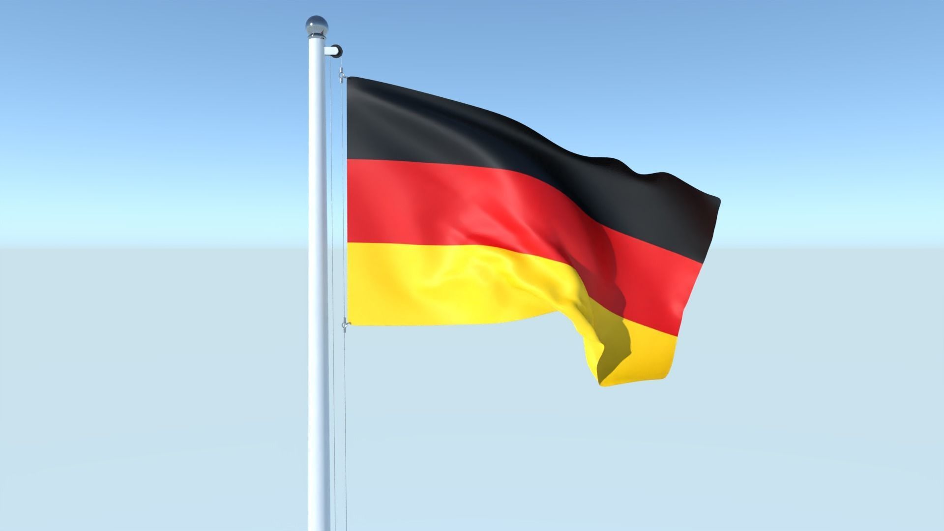 Animated Flag of Germany Low-poly 3D model_1