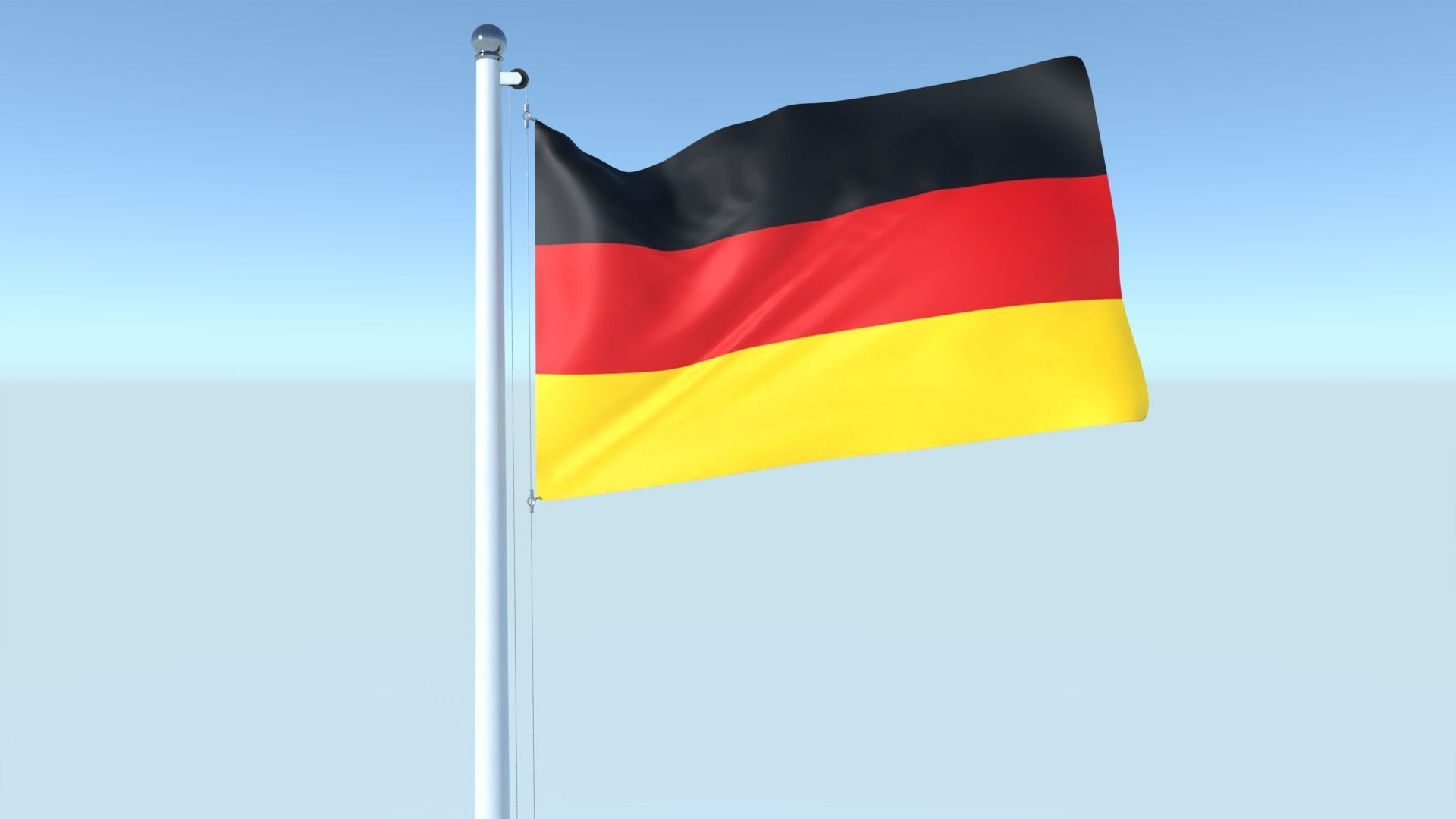 Animated Flag of Germany Low-poly 3D model_2