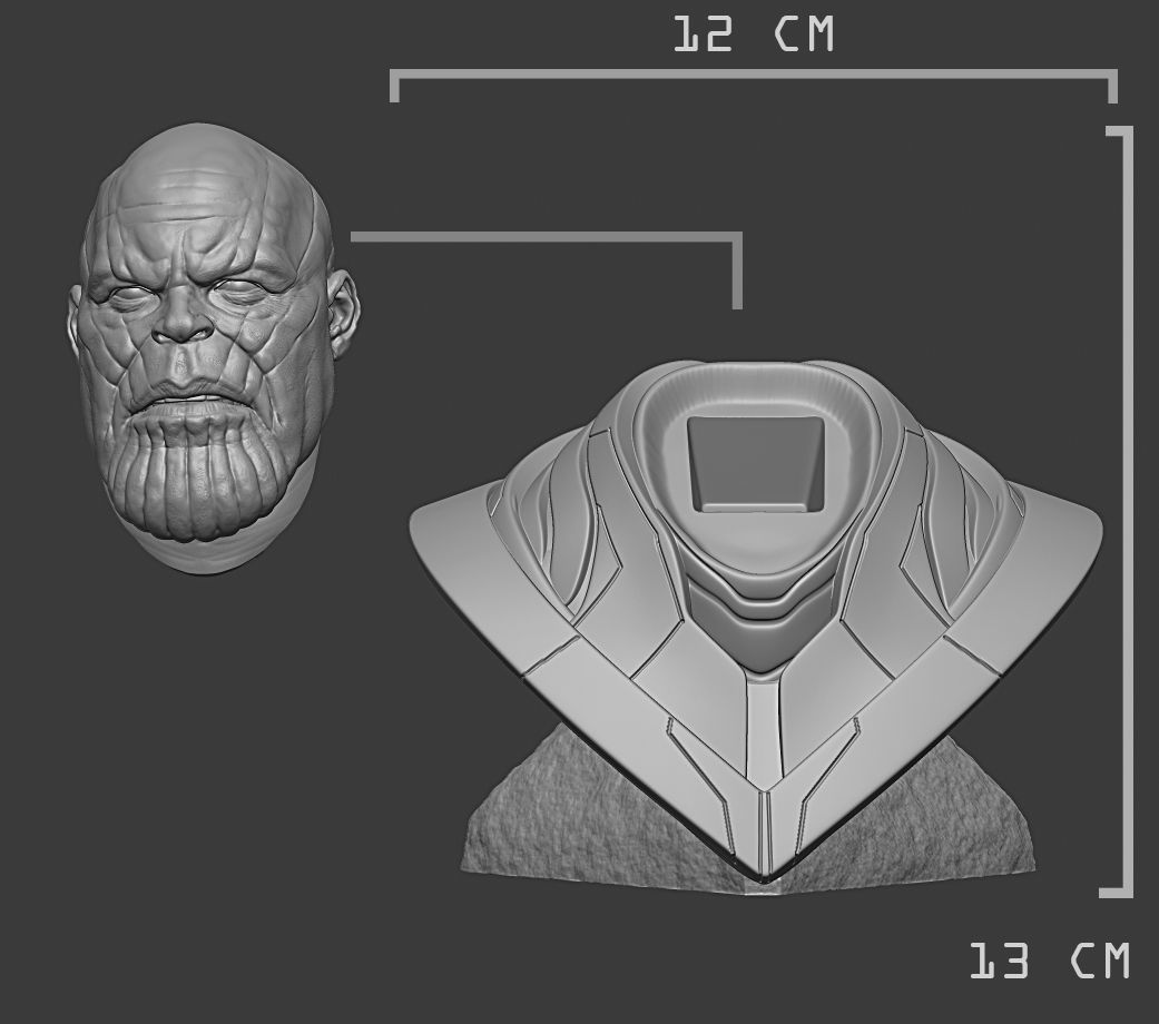 thanos bust 3Dprint 3D print model_5