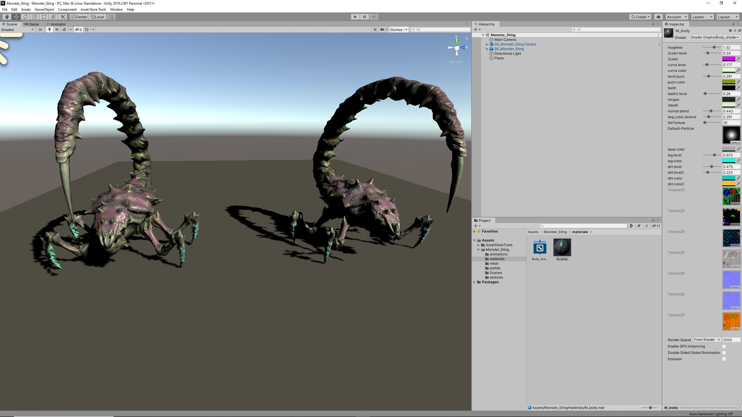 Monster sting Low-poly 3D model_11