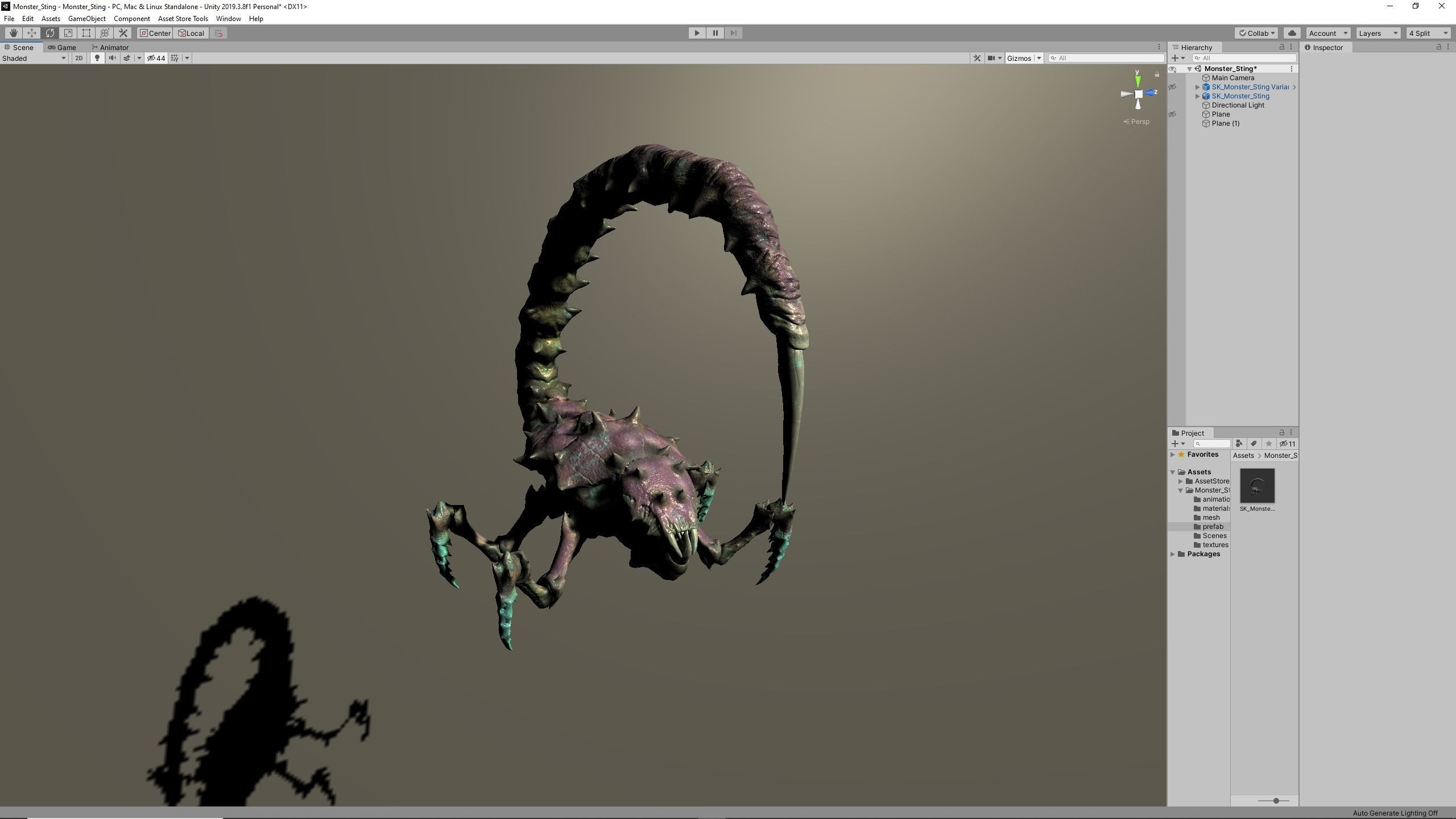 Monster sting Low-poly 3D model_7