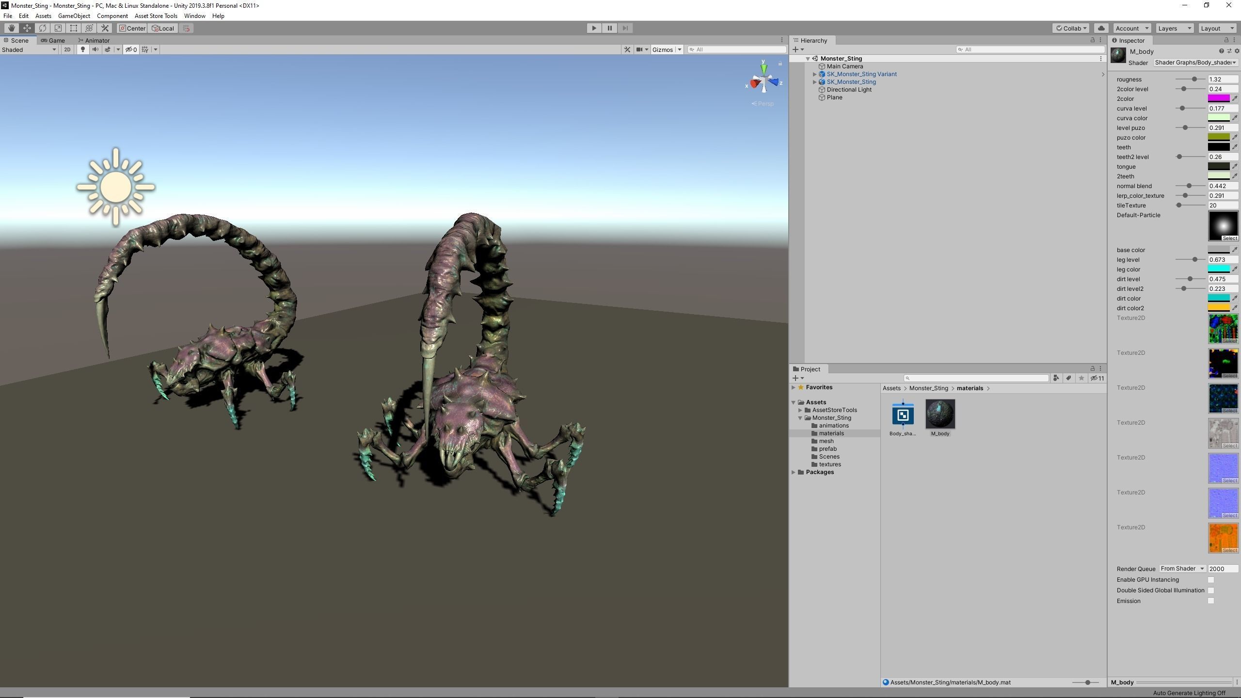 Monster sting Low-poly 3D model_9