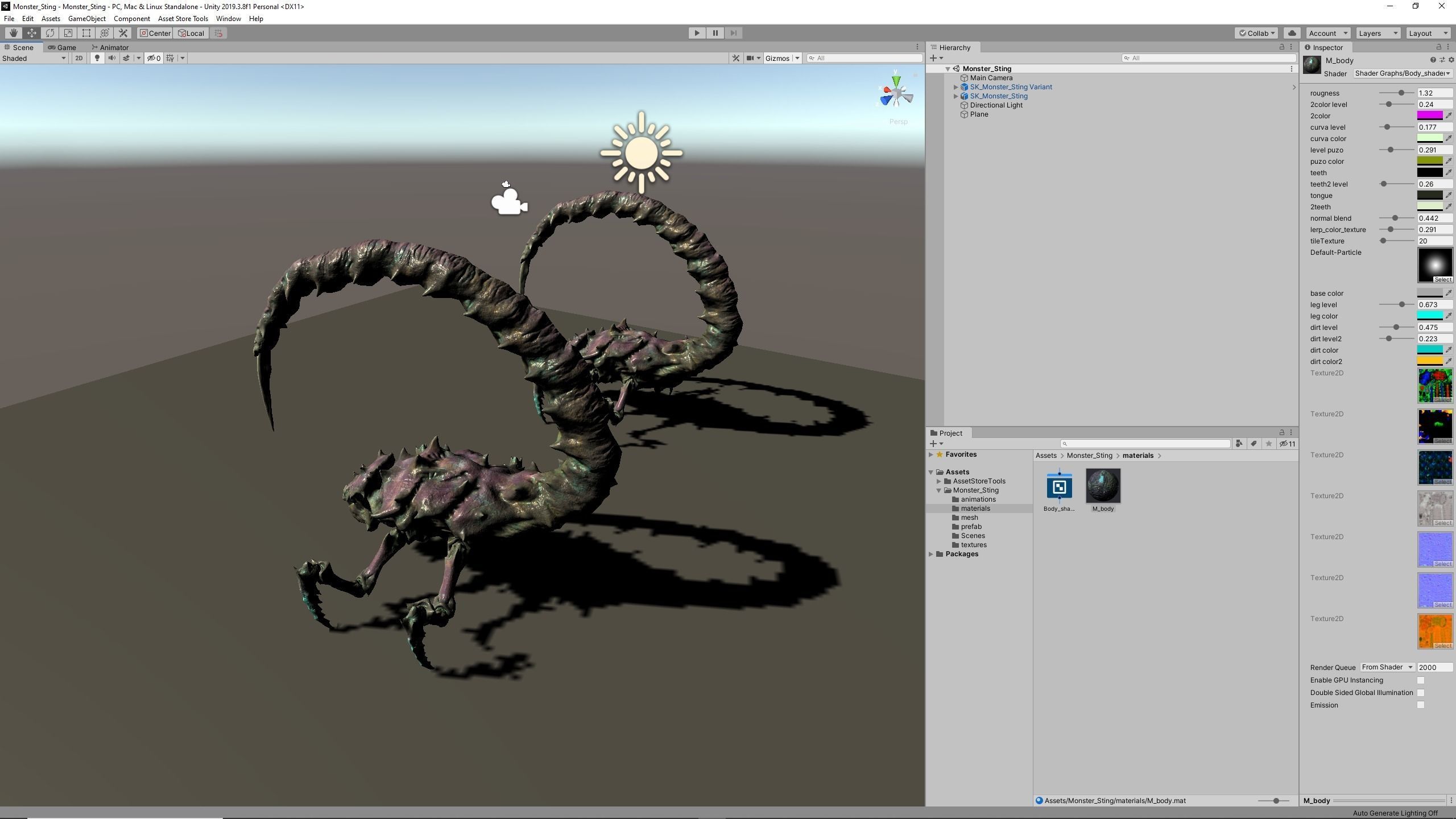 Monster sting Low-poly 3D model_10