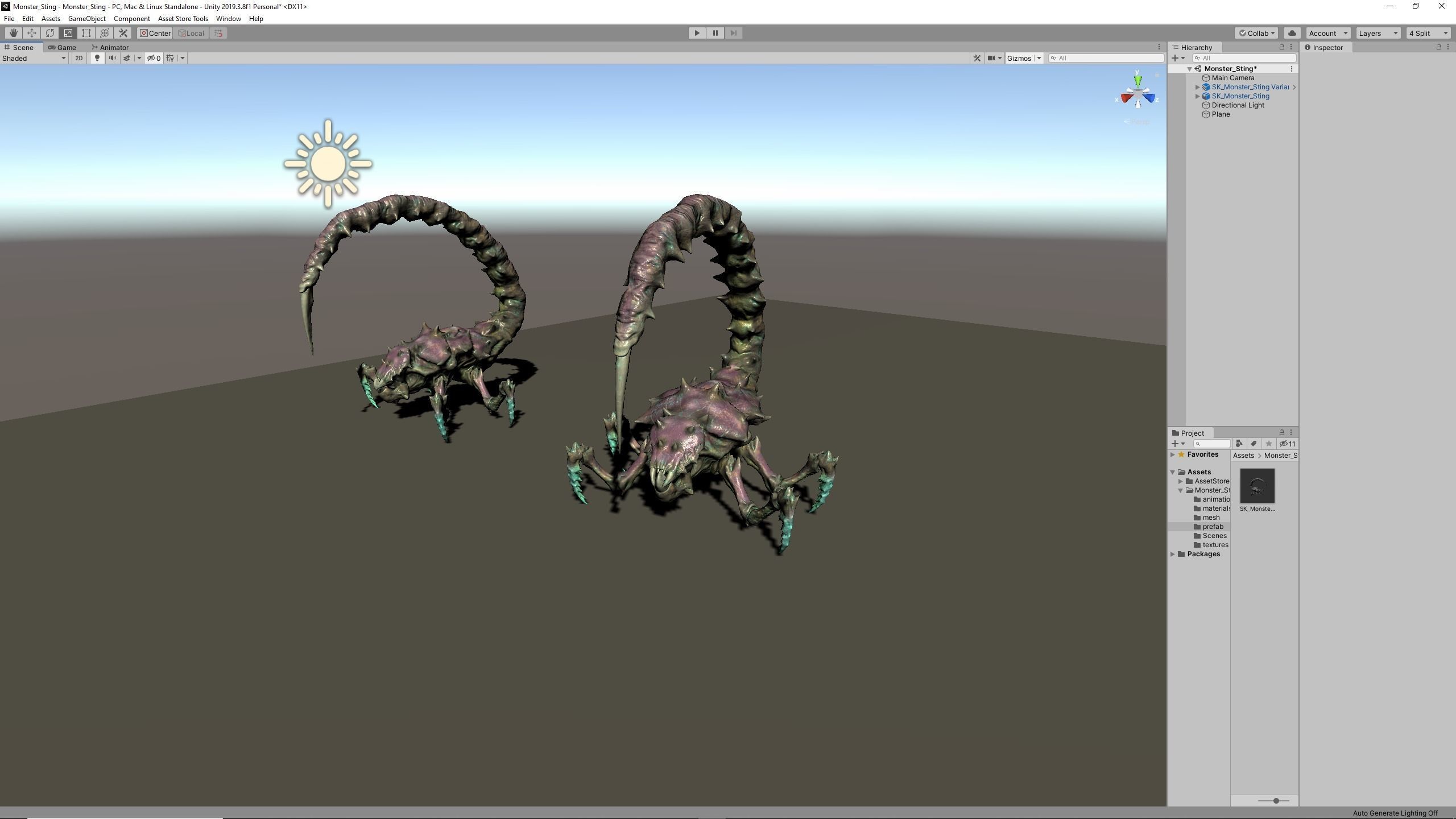 Monster sting Low-poly 3D model_8