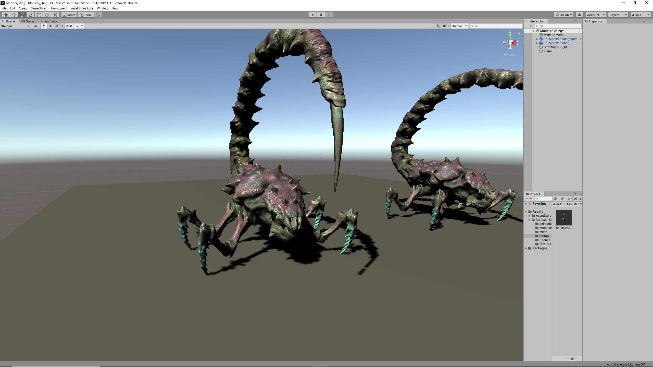 Monster sting Low-poly 3D model_3