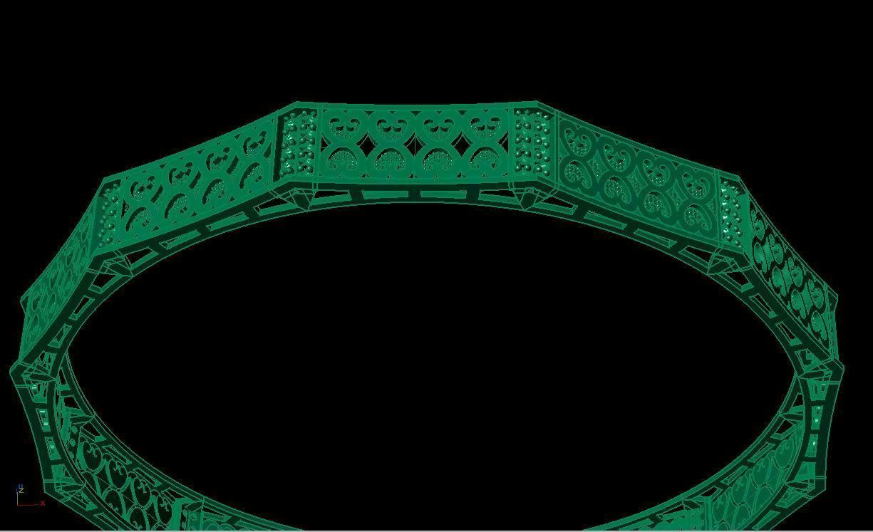 Gold bracelet 3D print model_4