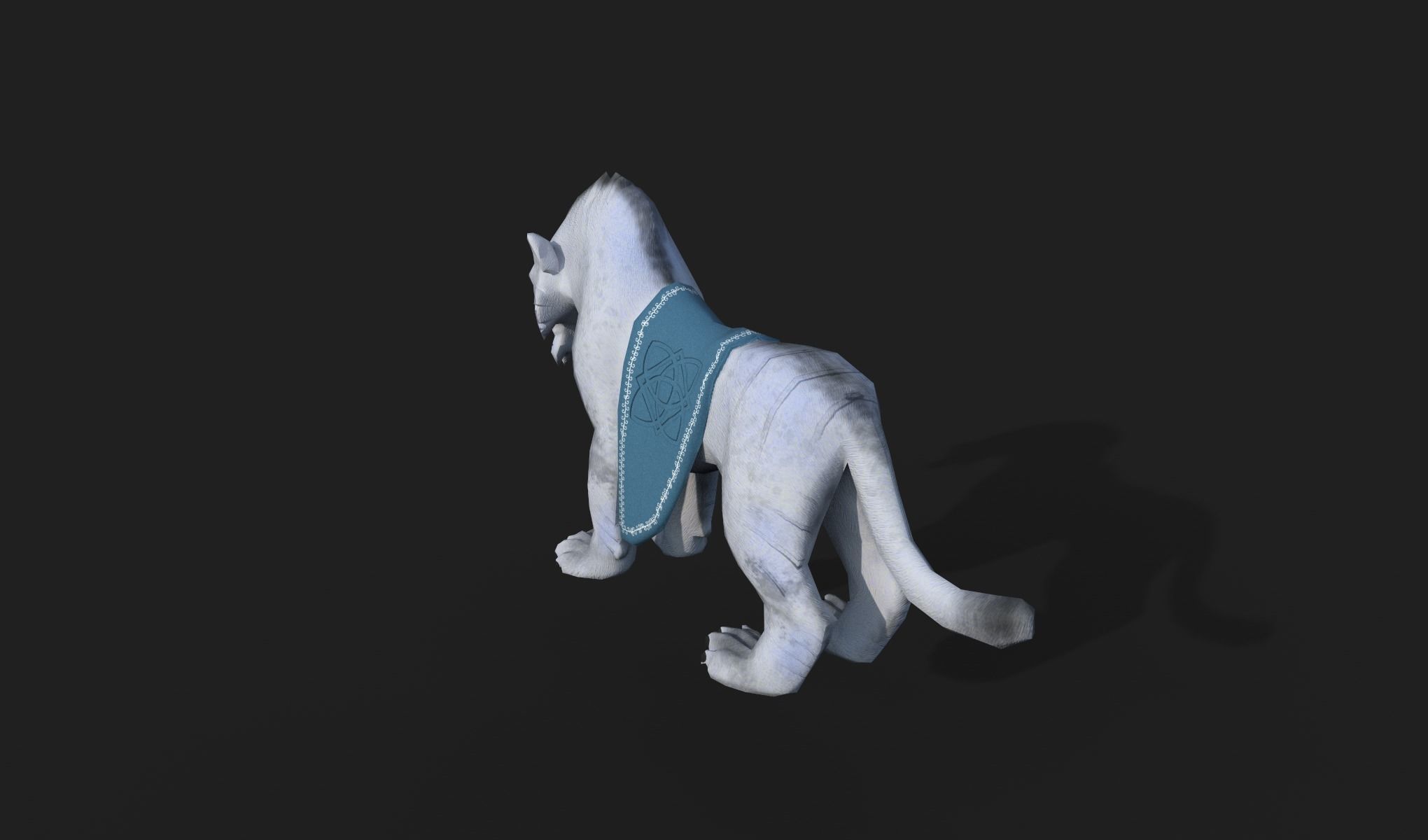 White tiger Low-poly 3D model_5
