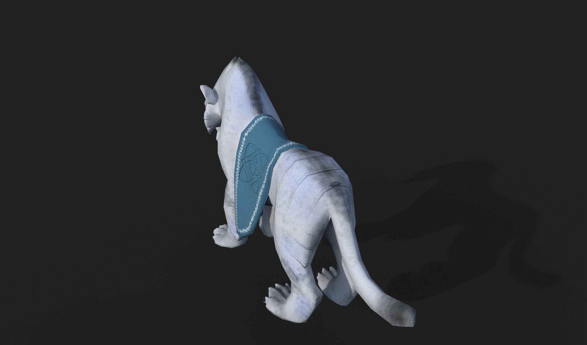 White tiger Low-poly 3D model_7