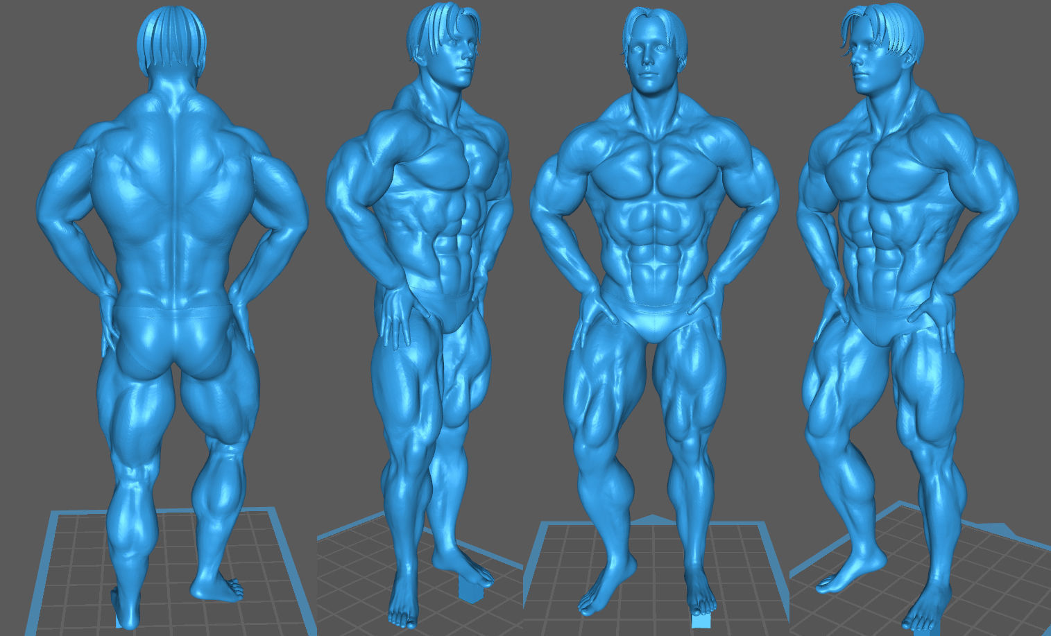 Male Bodybuilder Trophy 3D model_12