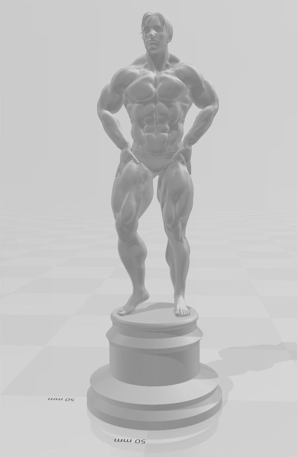 Male Bodybuilder Trophy 3D model_9