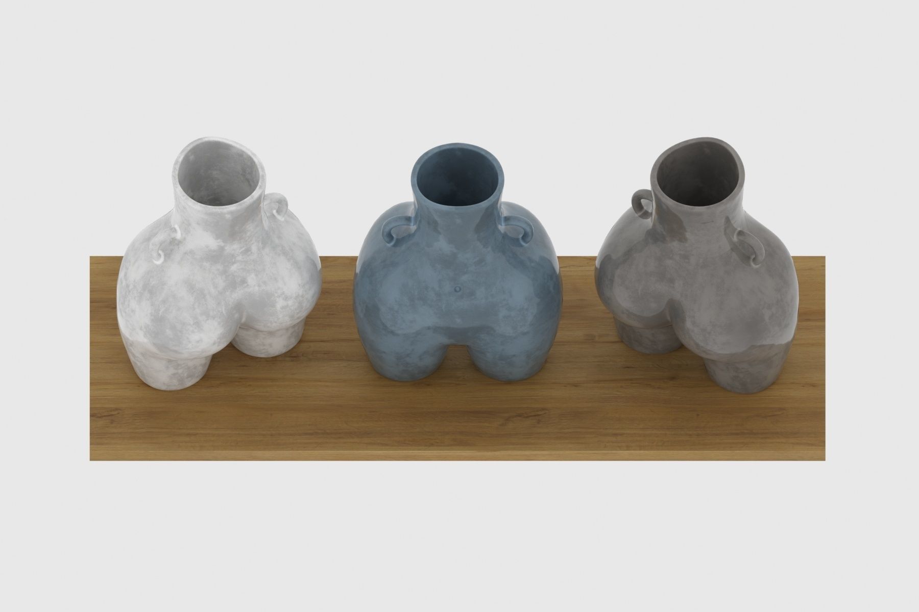 Vase woman bust 3D model_3