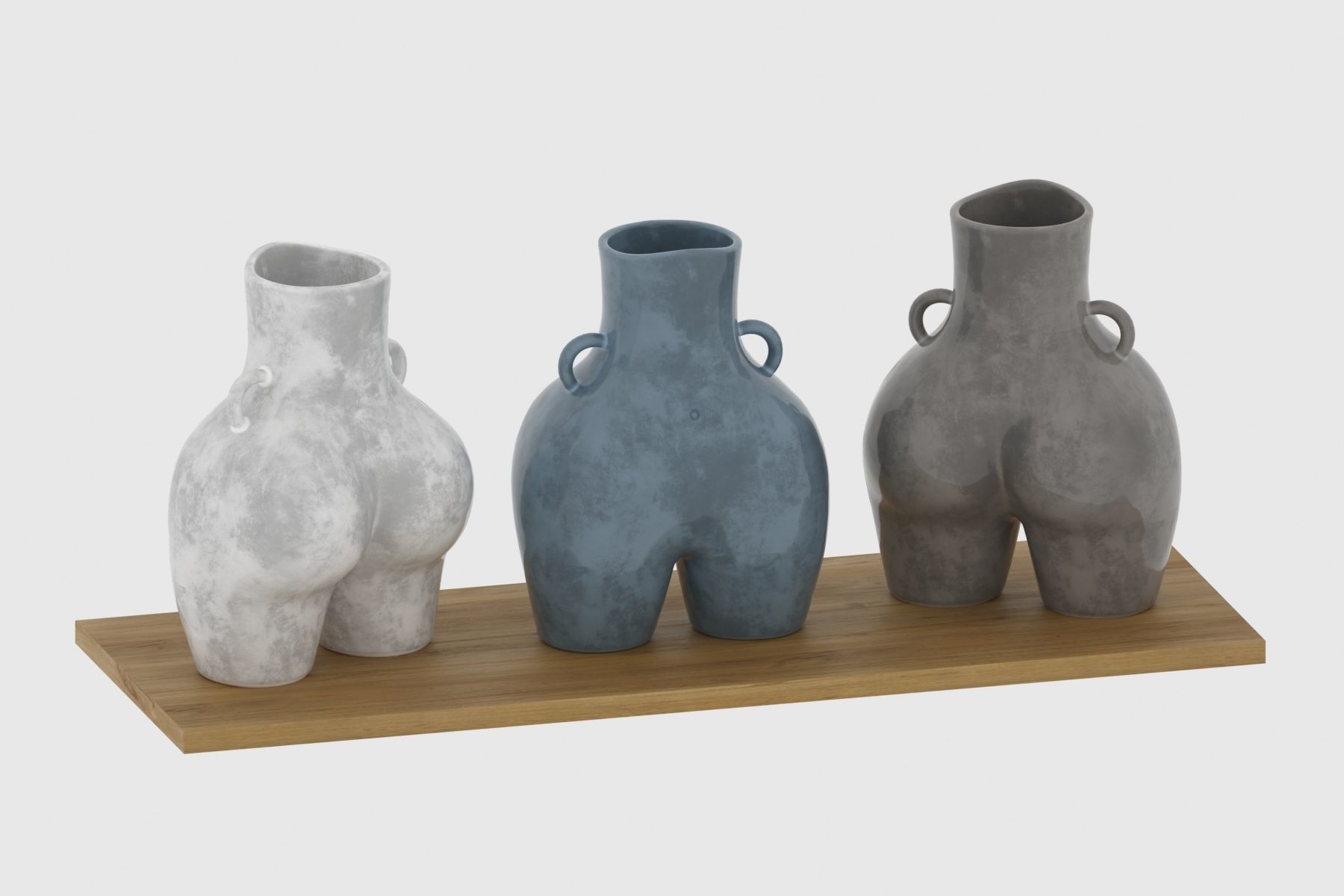 Vase woman bust 3D model_1