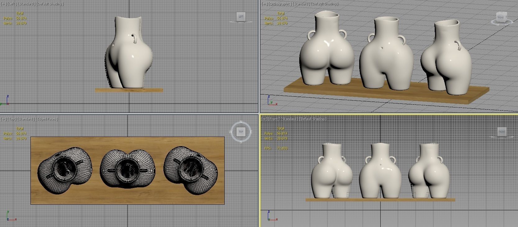 Vase woman bust 3D model_6