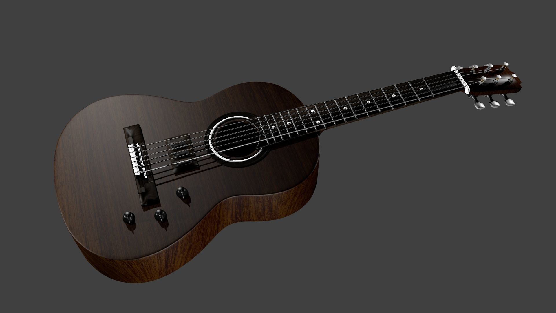 Guitar Acoustic 3D model_2