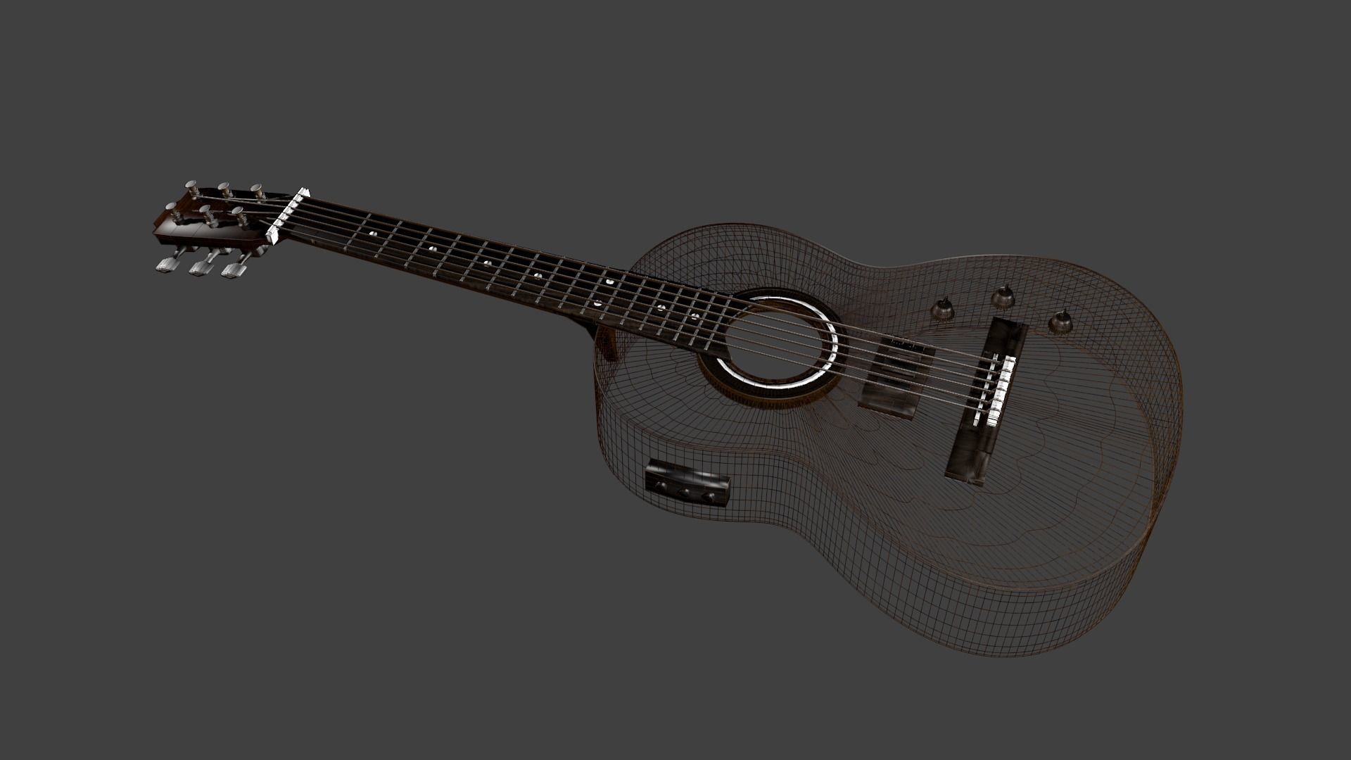 Guitar Acoustic 3D model_3